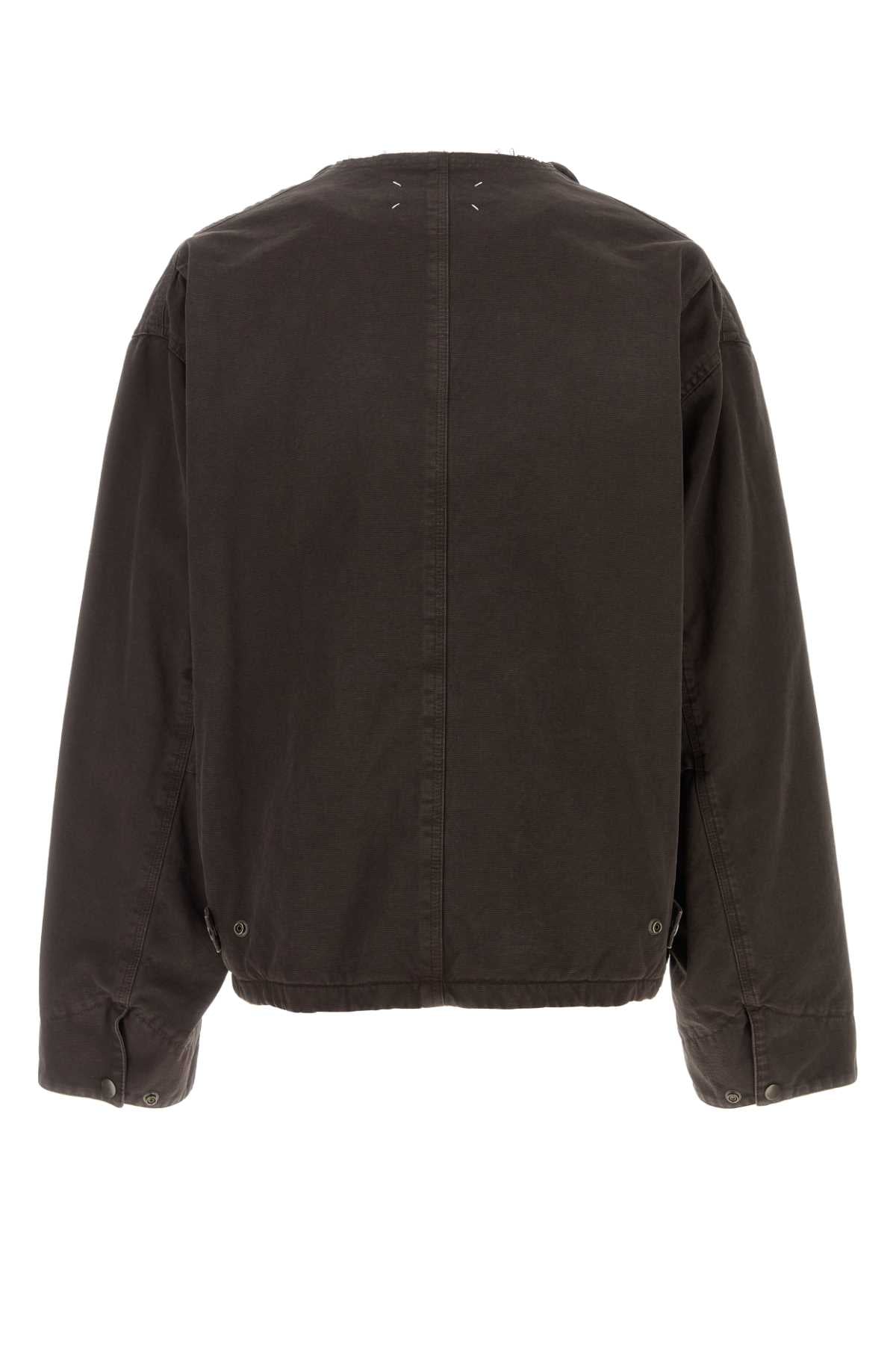 Maison Margiela Men Dark Brown Canvas Jacket MAISON MARGIELA