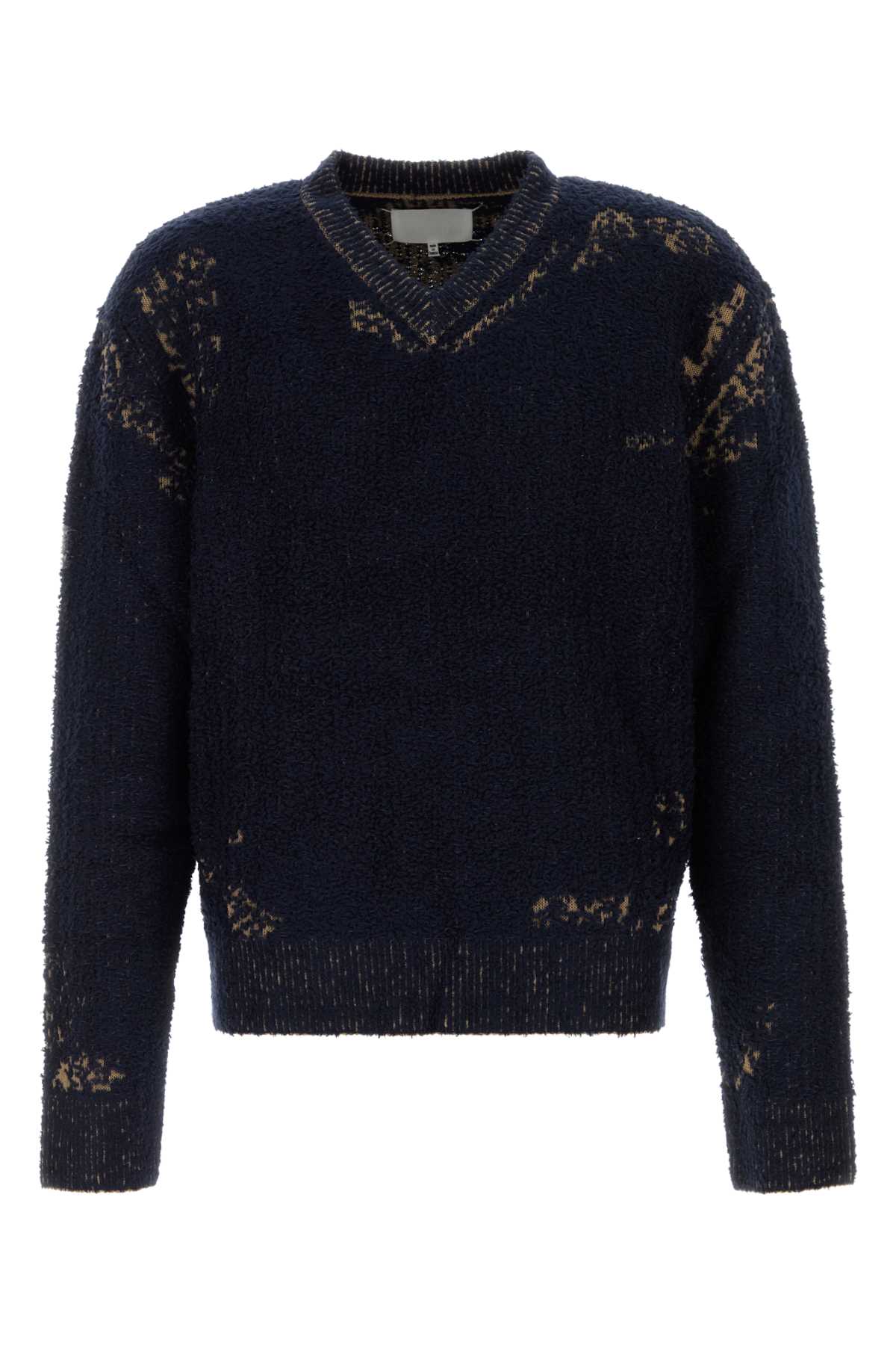 Maison Margiela Men Navy Blue Cotton Blend Sweater MAISON MARGIELA