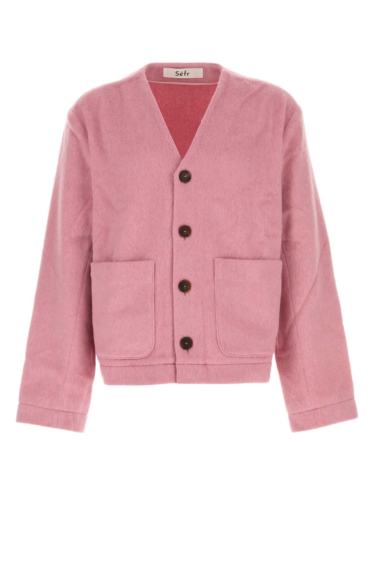 Sefr Men Pink Alpaca Blend Arlo Cardigan SEFR