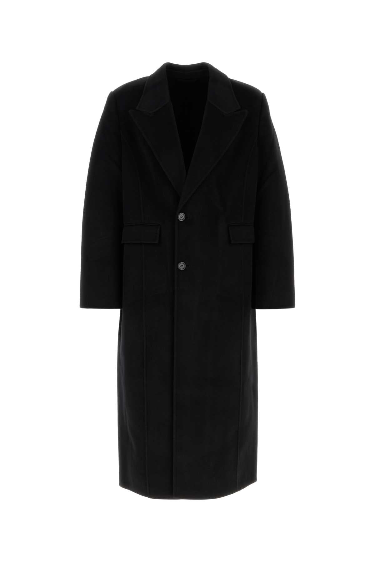 Sefr Men Black Wool Blend Coat SEFR