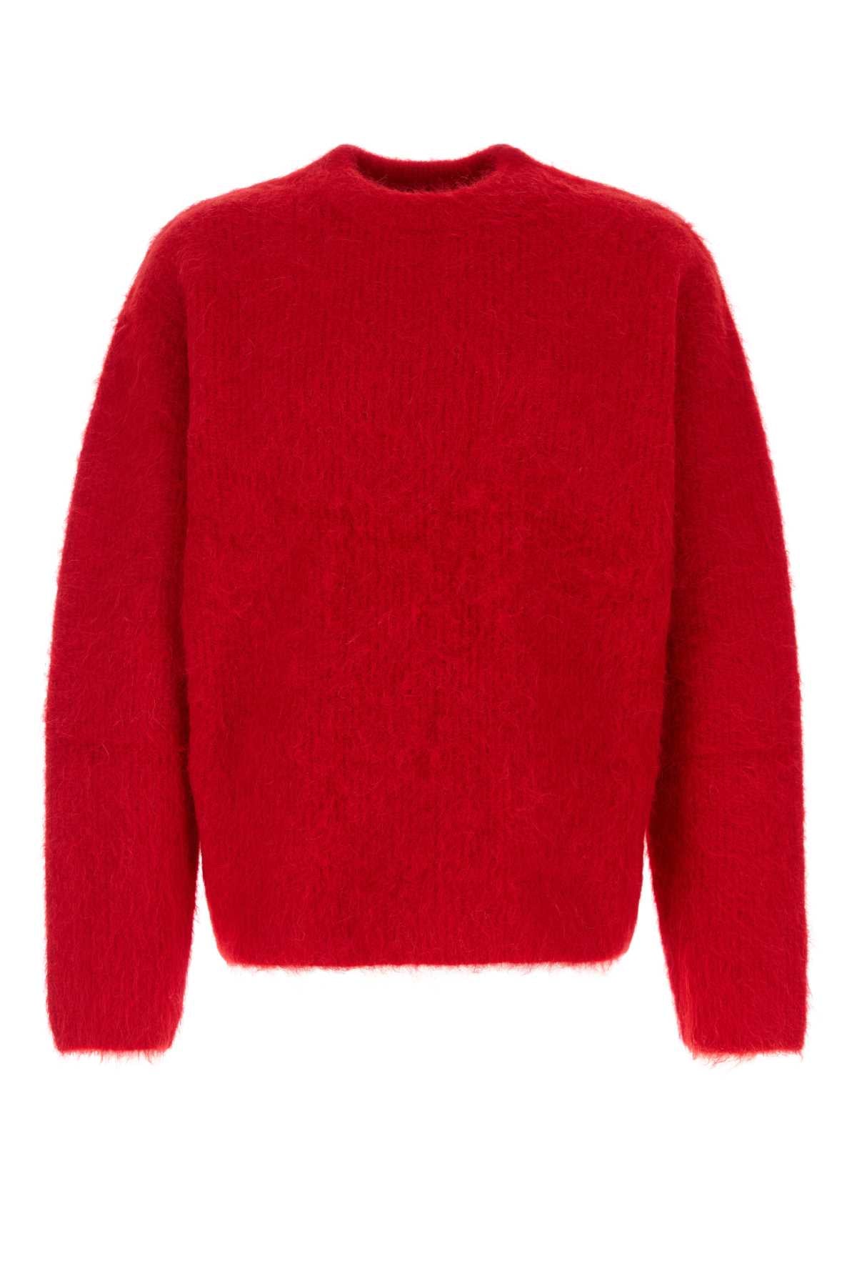 Sefr Men Red Stretch Alpaca Blend Haru Sweater SEFR