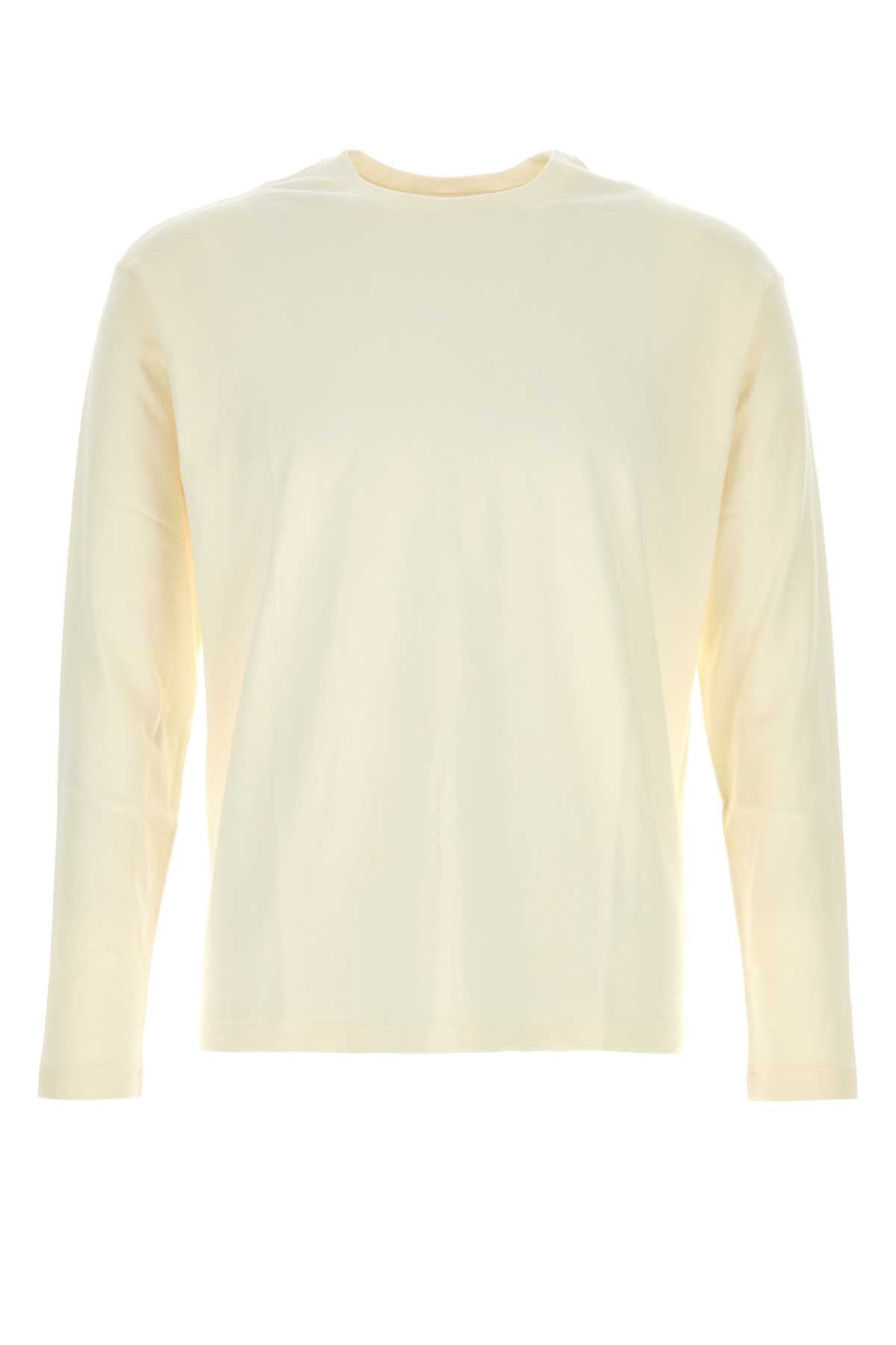 Auralee Men Ivory Cotton Blend T-Shirt AURALEE