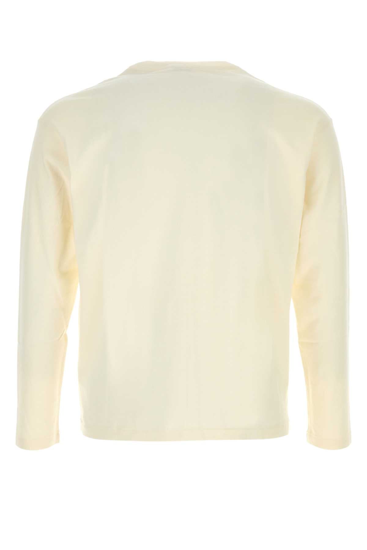 Auralee Men Ivory Cotton Blend T-Shirt AURALEE