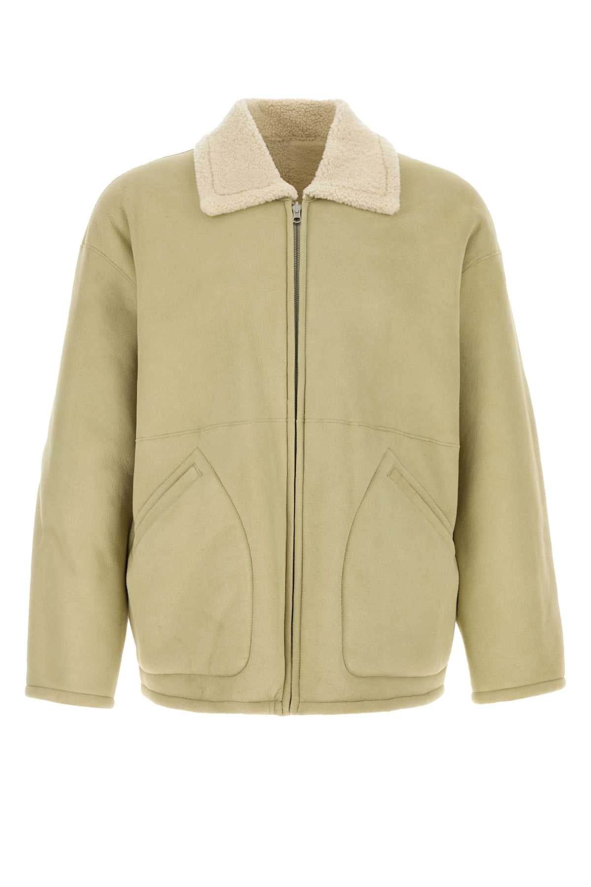 Auralee Men Mint Green Shearling Merino Jacket AURALEE