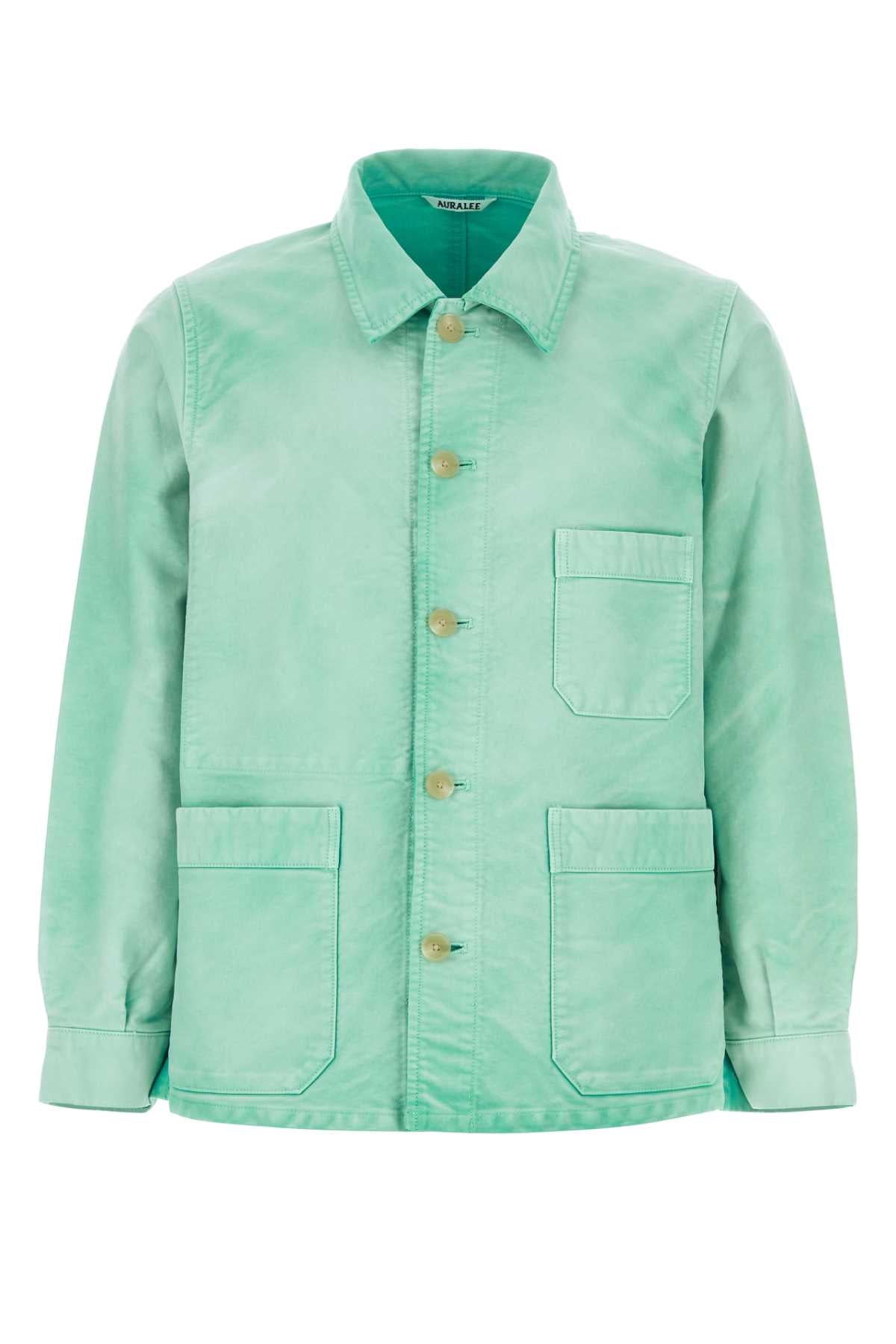 Auralee Men Aquamarine Cotton Jacket AURALEE