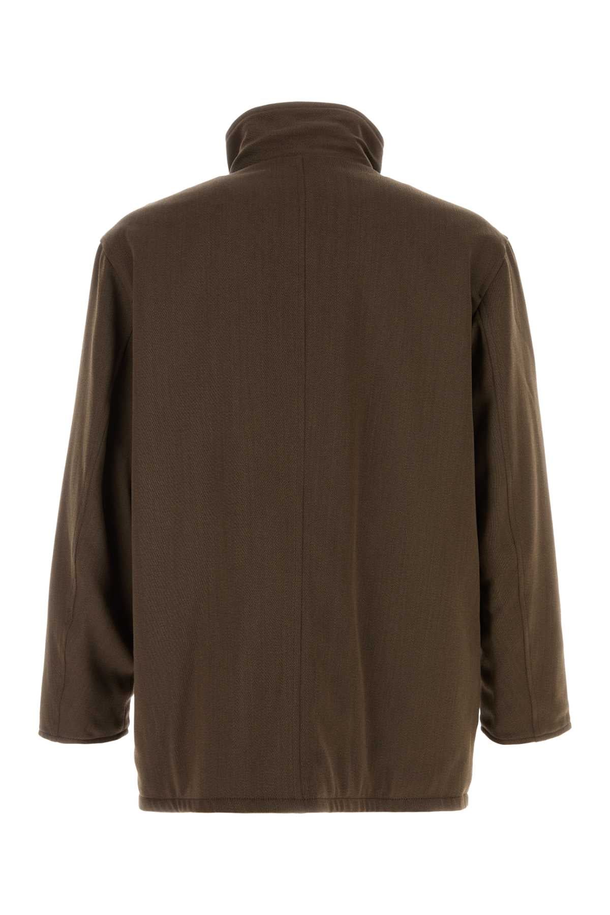 Auralee Men Brown Twill Reversible Jacket AURALEE