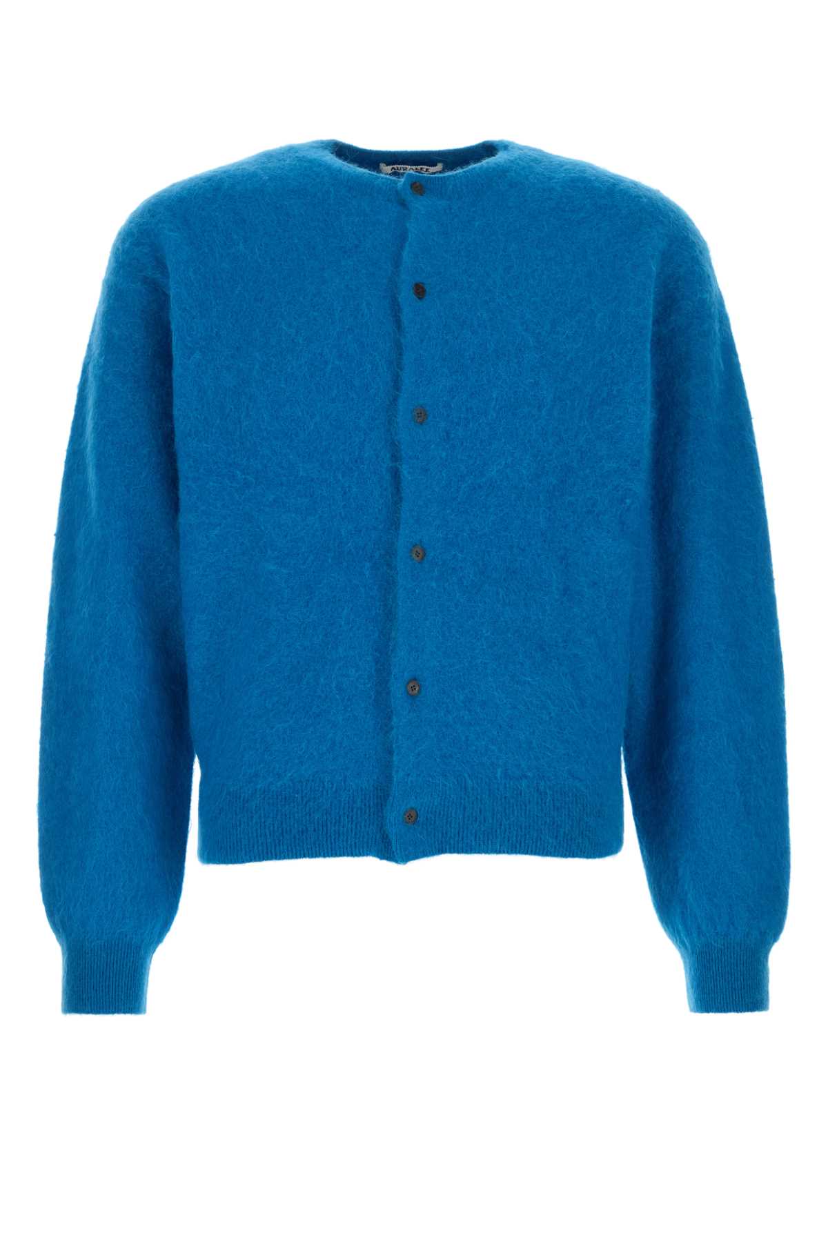 Auralee Men Blue Alpaca Cardigan AURALEE