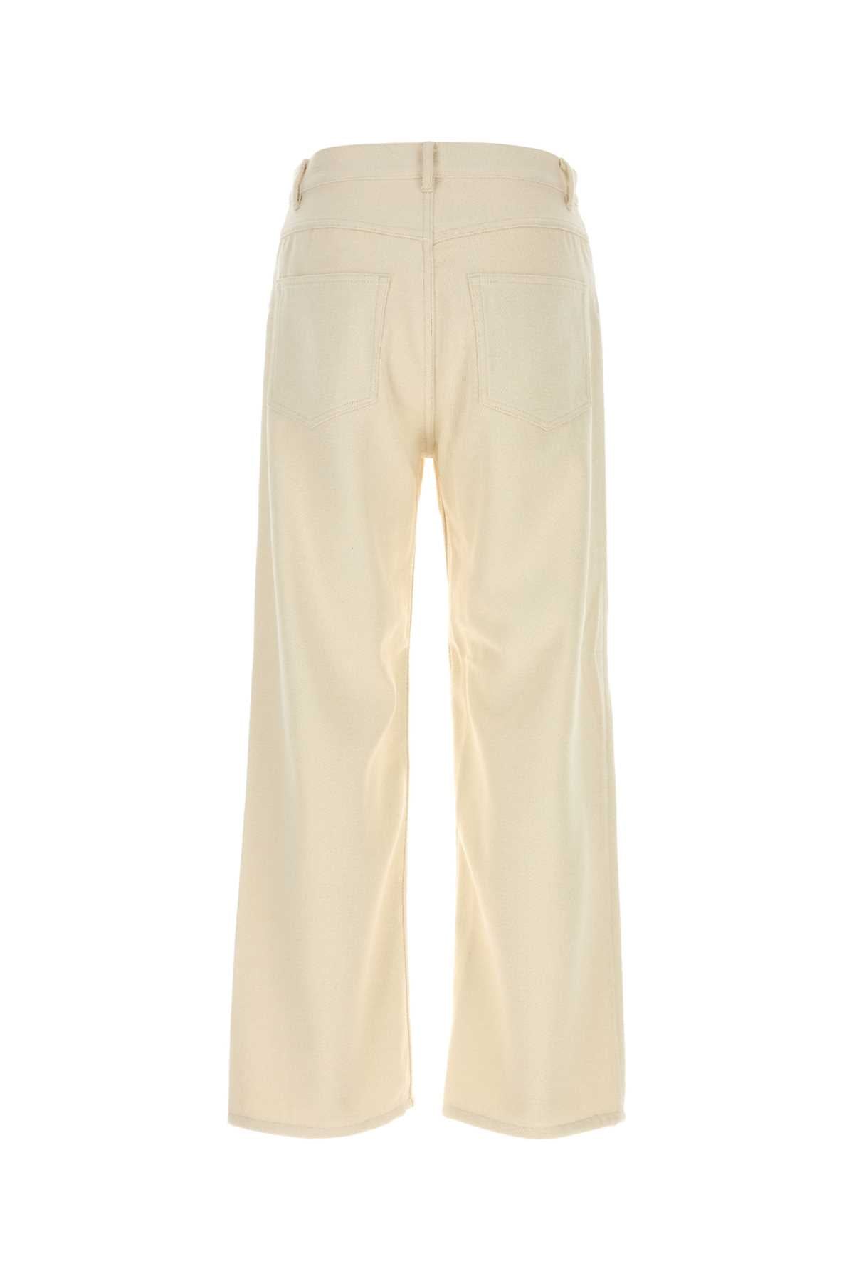 Auralee Men Ivory Denim Jeans AURALEE