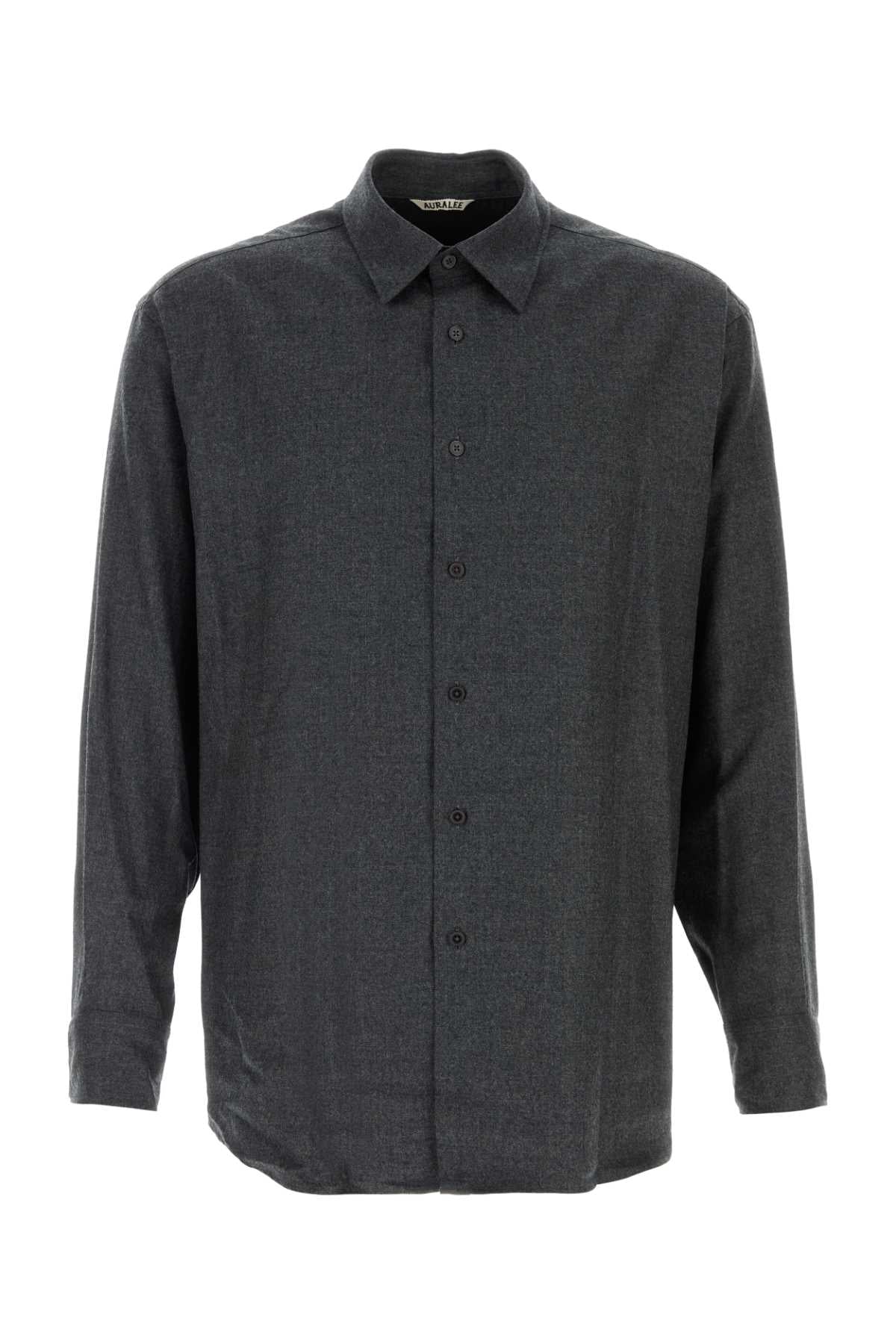 Auralee Men Dark Grey Wool Shirt AURALEE