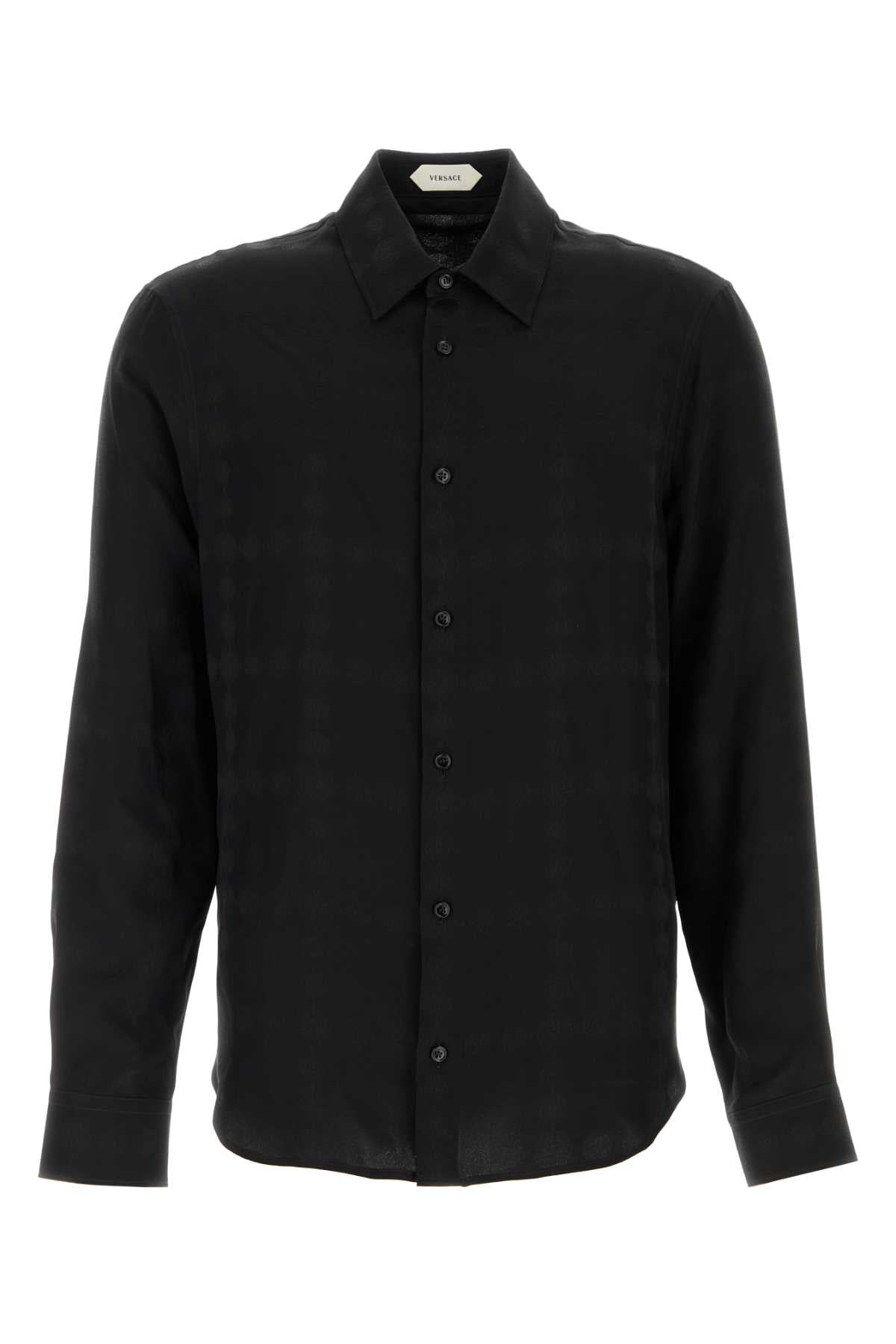Versace Men Black Silk Shirt VERSACE