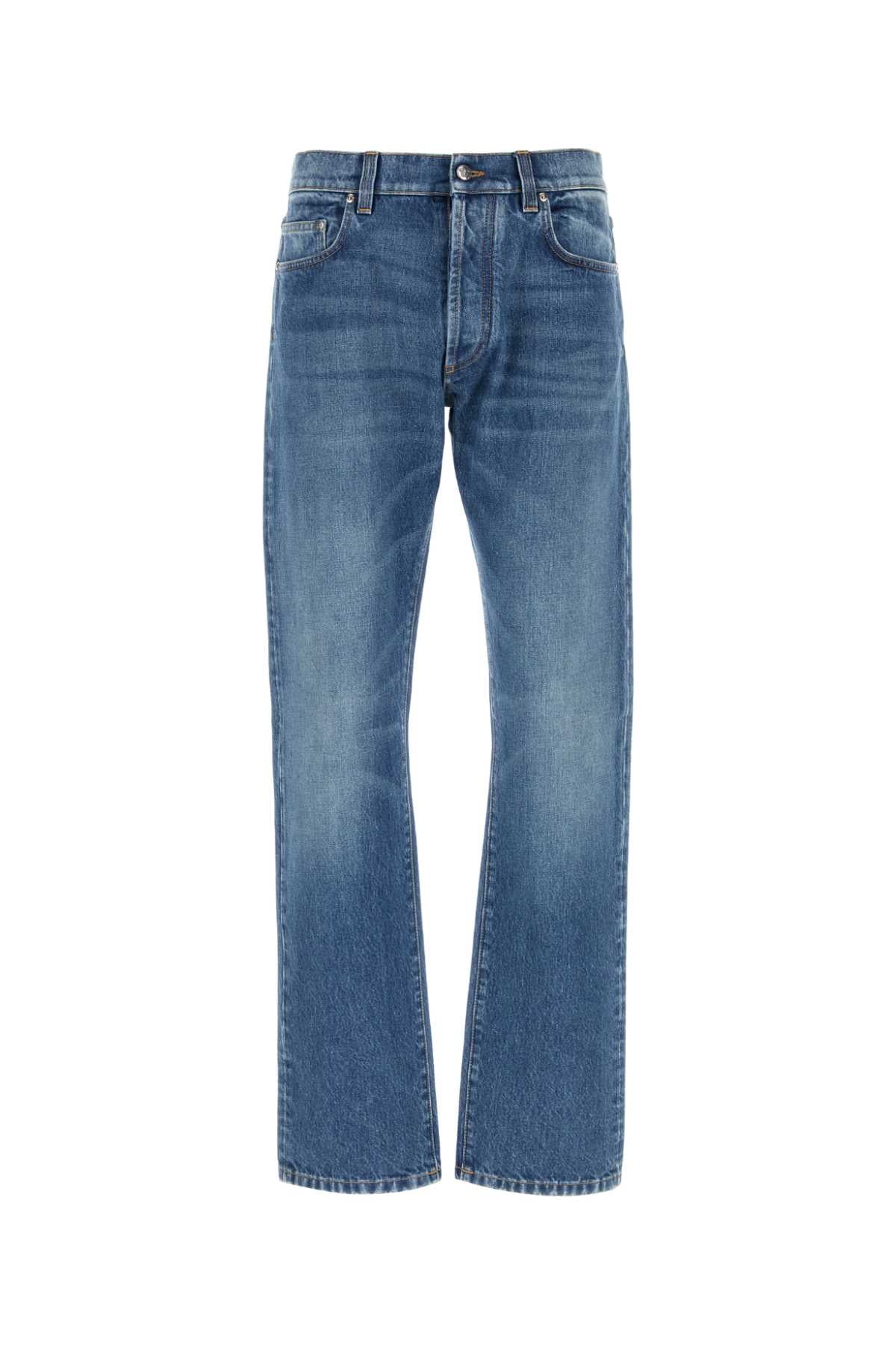 Versace Men Pant Denim Stone-Washed Not Stretch Fabric VERSACE