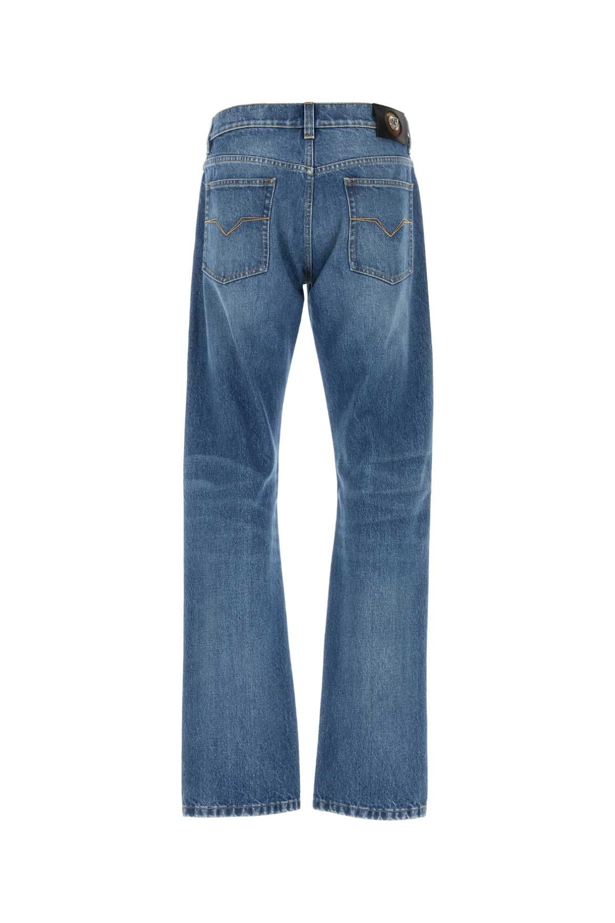 Versace Men Pant Denim Stone-Washed Not Stretch Fabric VERSACE