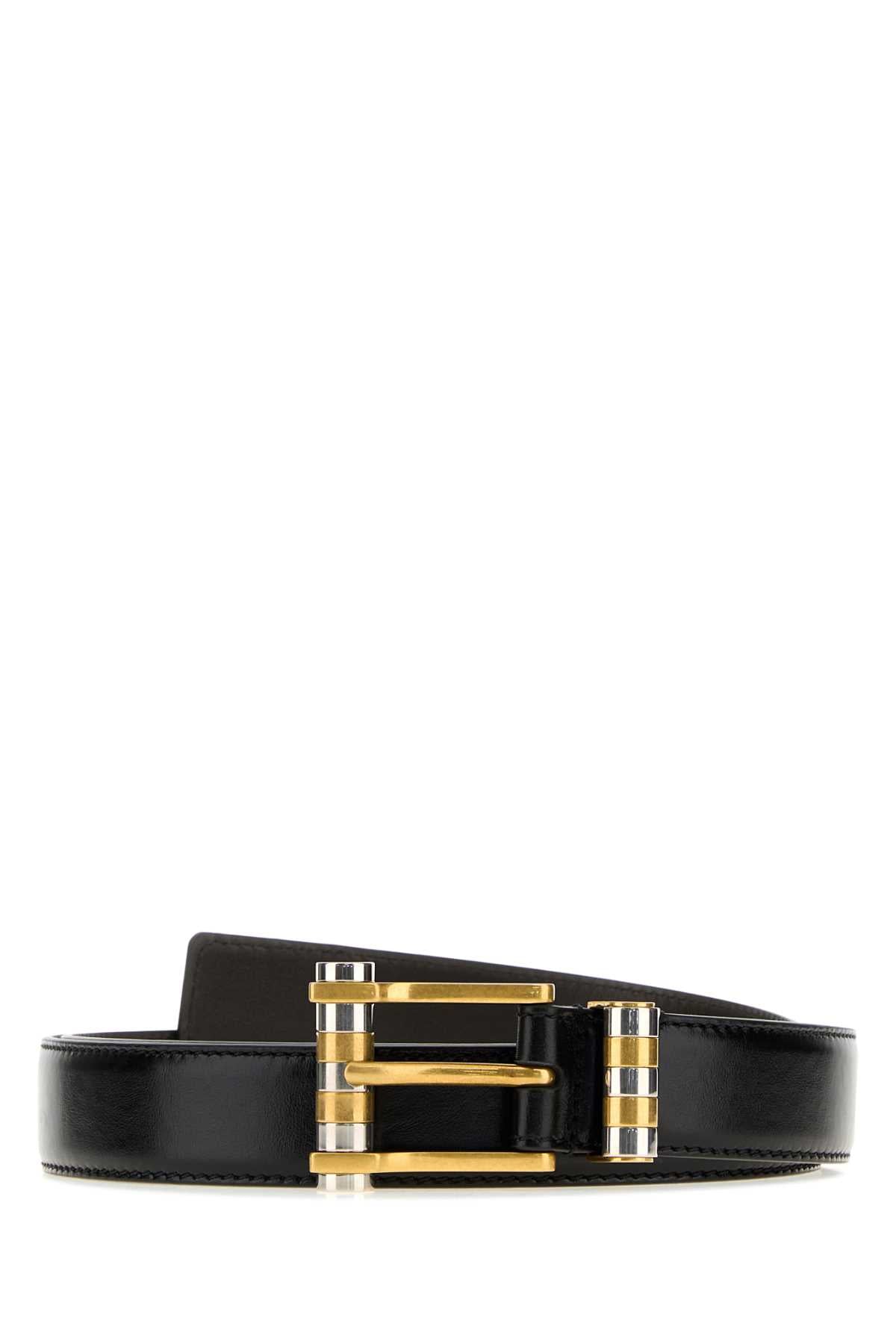 Versace Men Black Leather Belt VERSACE