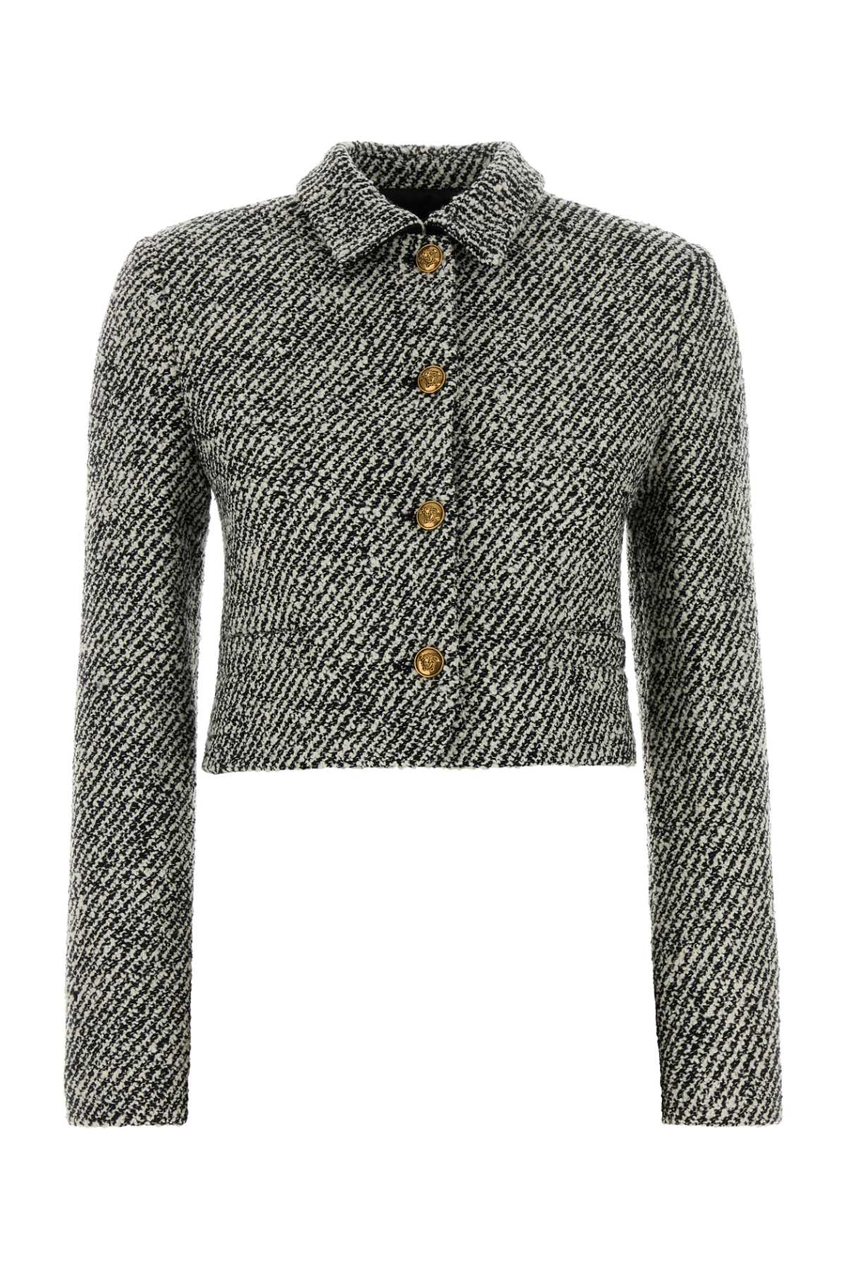 Versace Women Informal Jacket Responsible Bicolour Wool Boucle' VERSACE