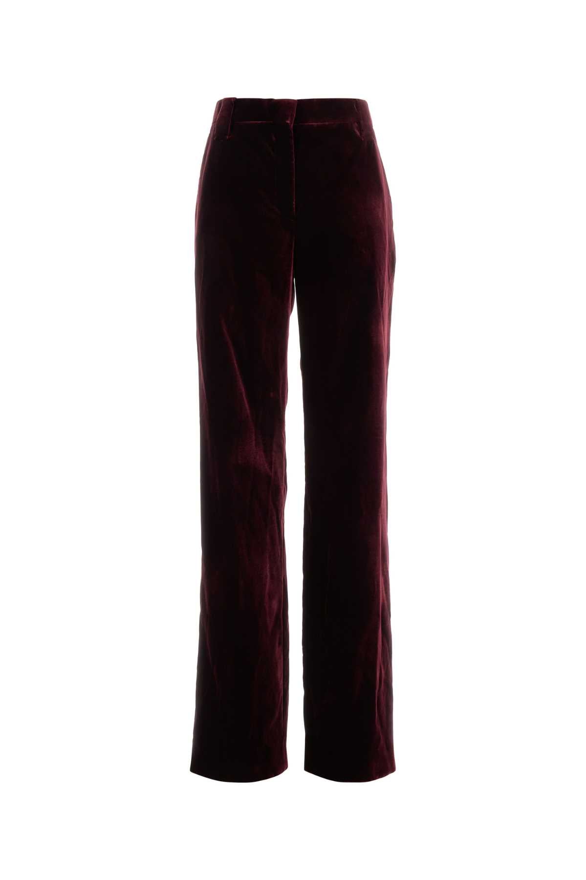Versace Women Burgundy Velvet Pant VERSACE