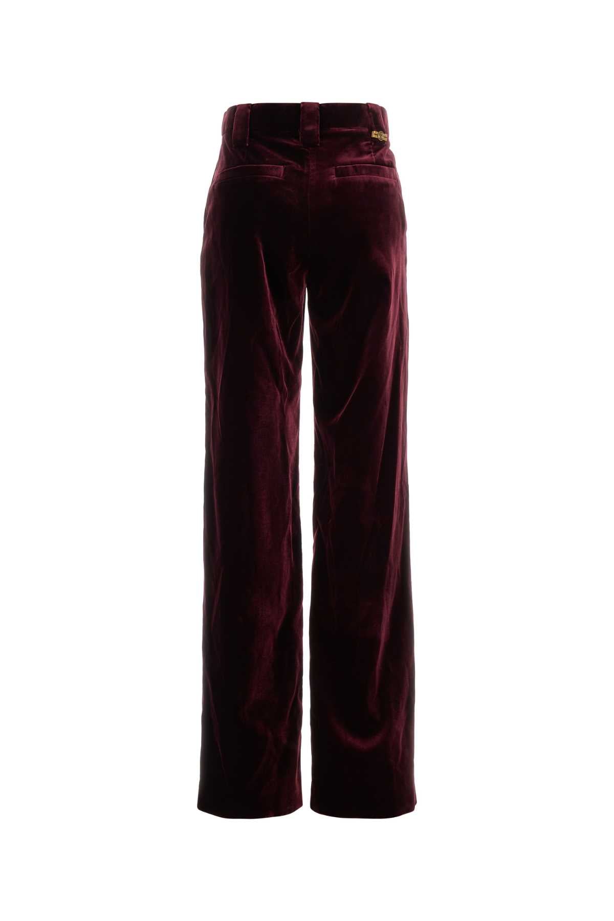 Versace Women Burgundy Velvet Pant VERSACE