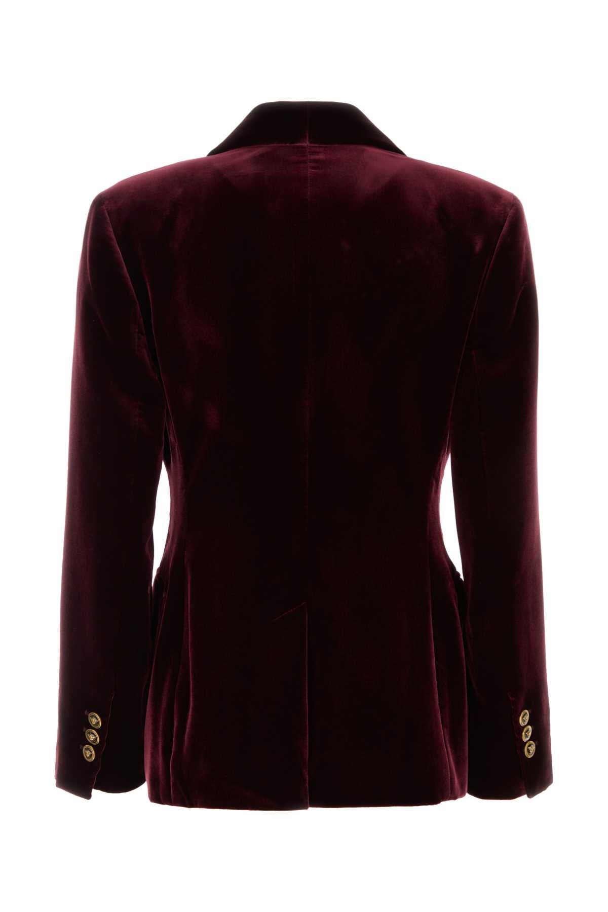 Versace Women Burgundy Velvet Blazer VERSACE