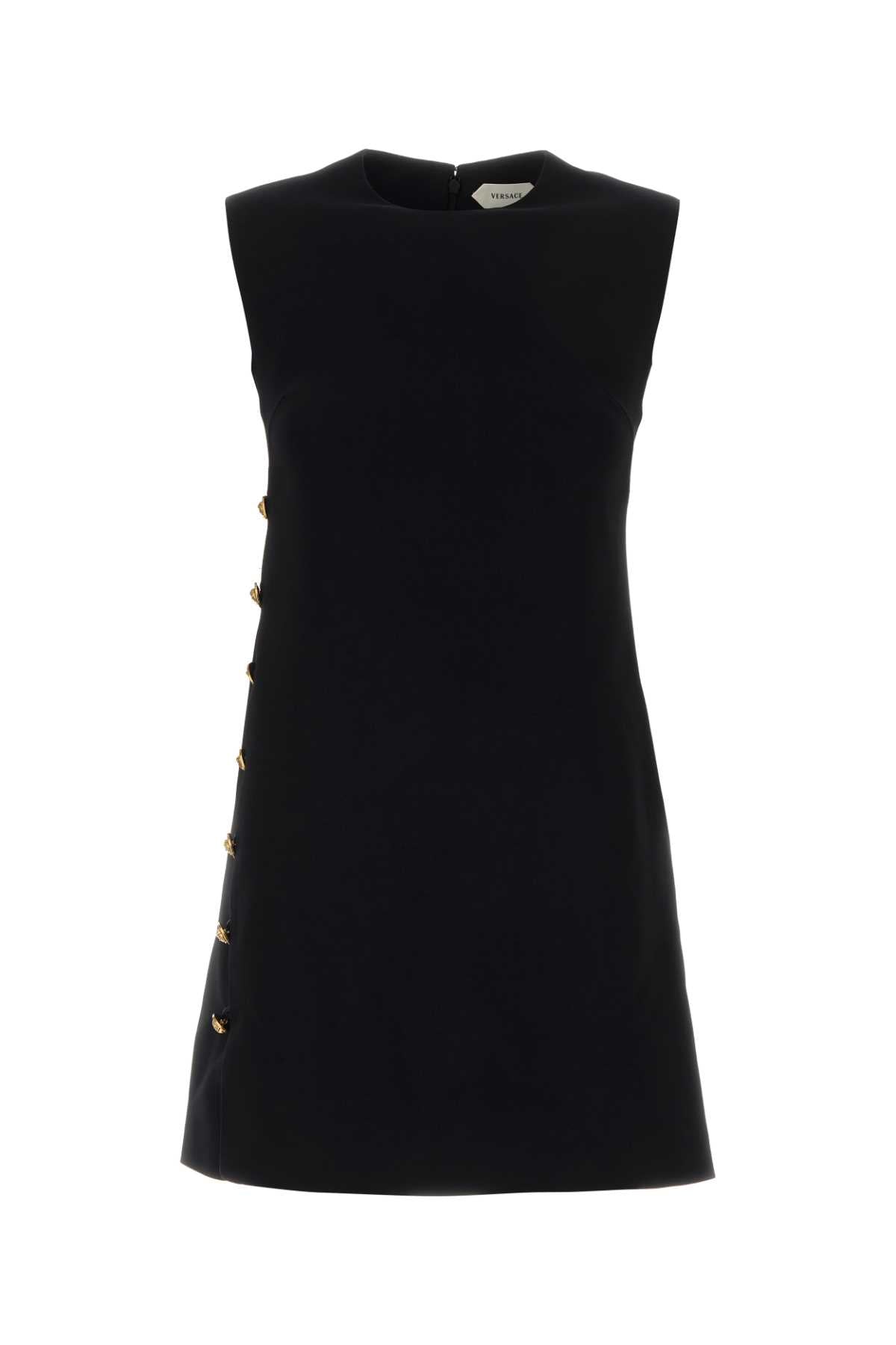 Versace Women Black Stretch Crepe Mini Dress VERSACE