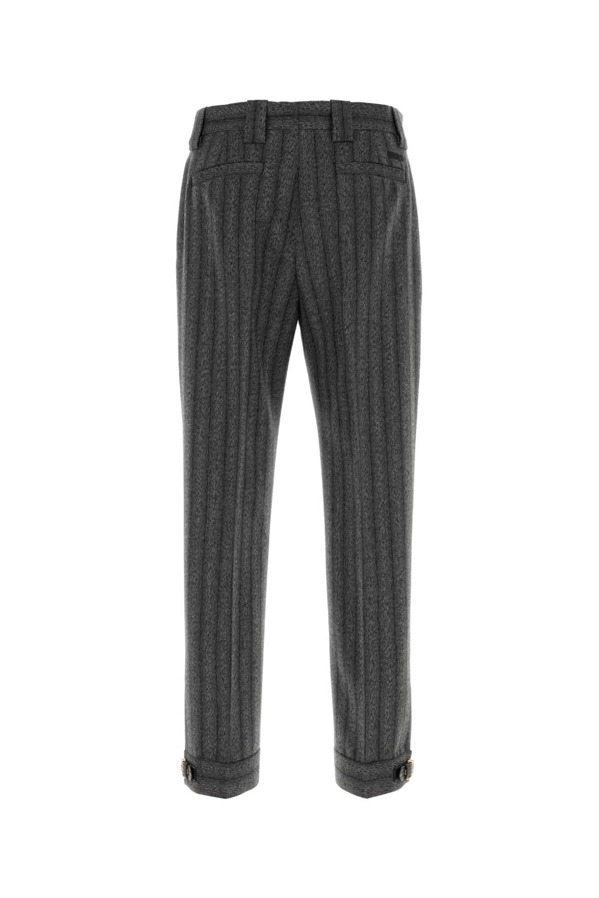 Versace Men Embroidered Wool Pant VERSACE