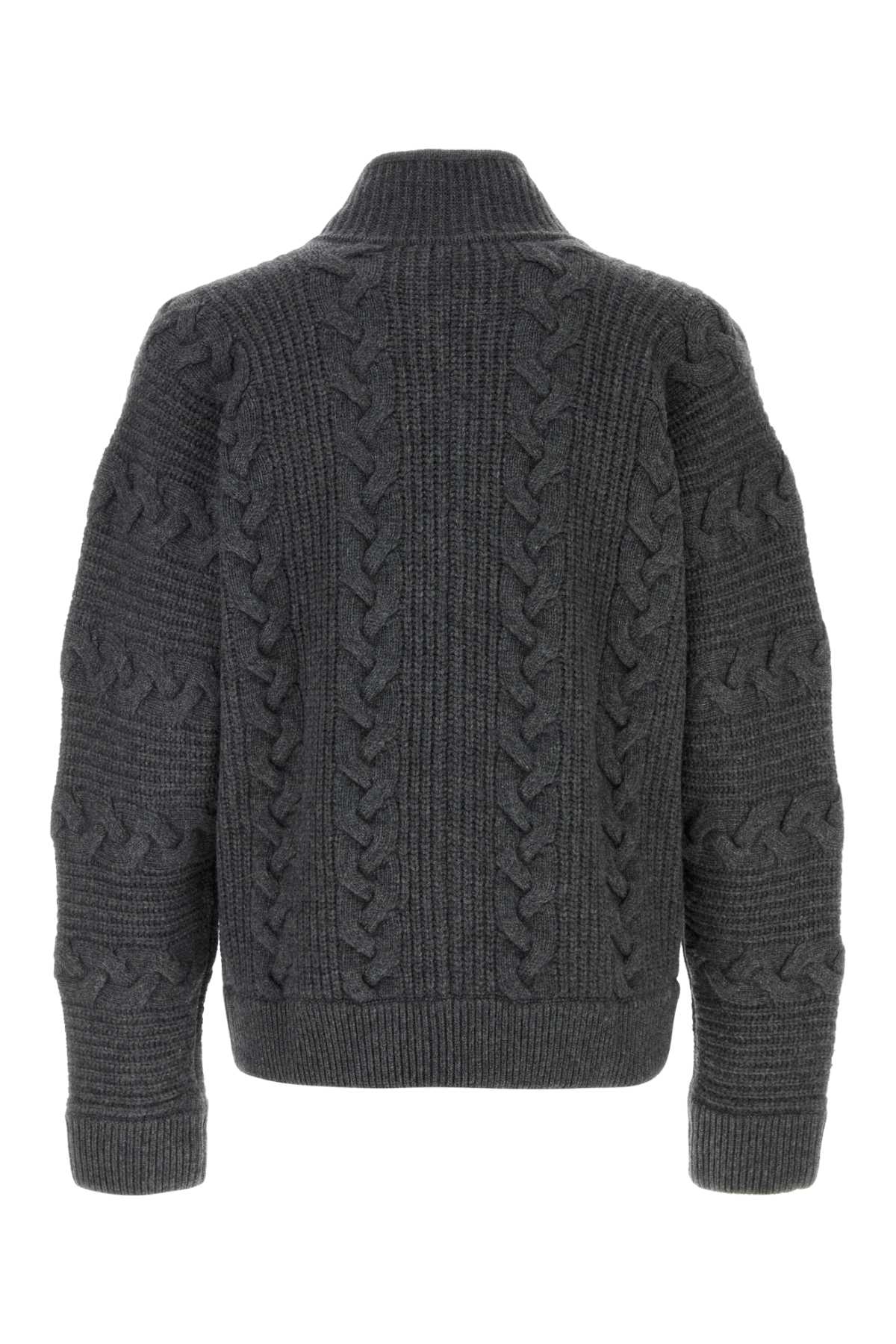 Versace Men Dark Grey Wool Blend Cardigan VERSACE