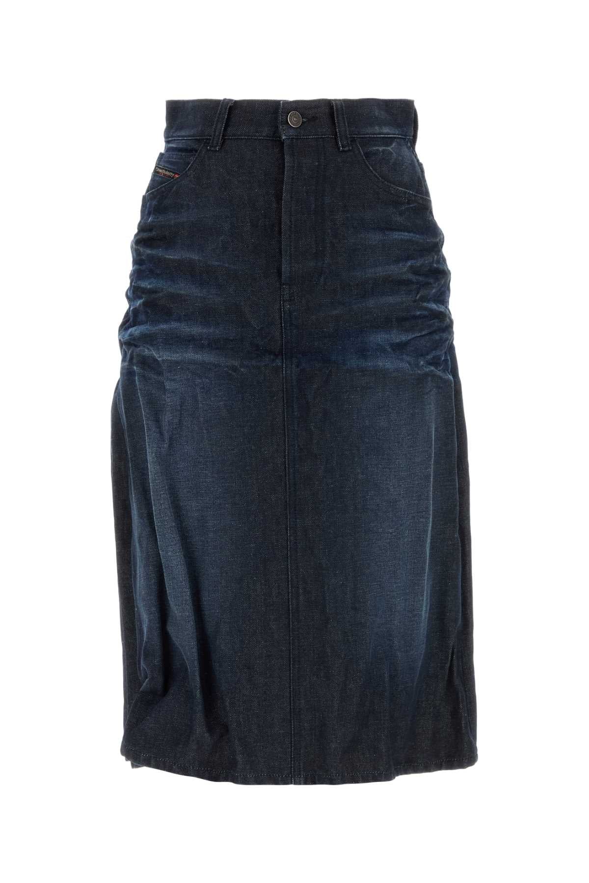 Diesel Women Blue Denim Skirt DIESEL
