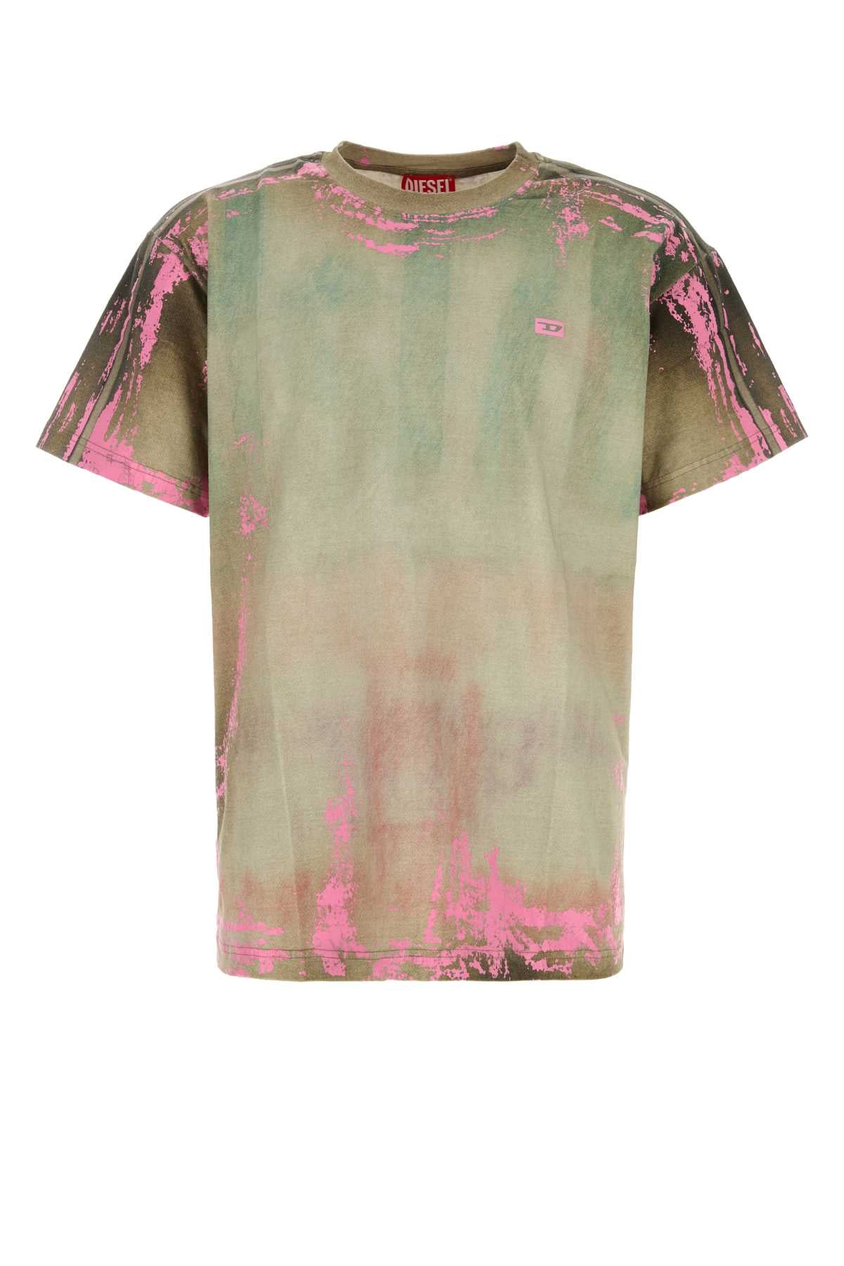 Diesel Men Green Stretch Cotton T-Filmy T-Shirt DIESEL
