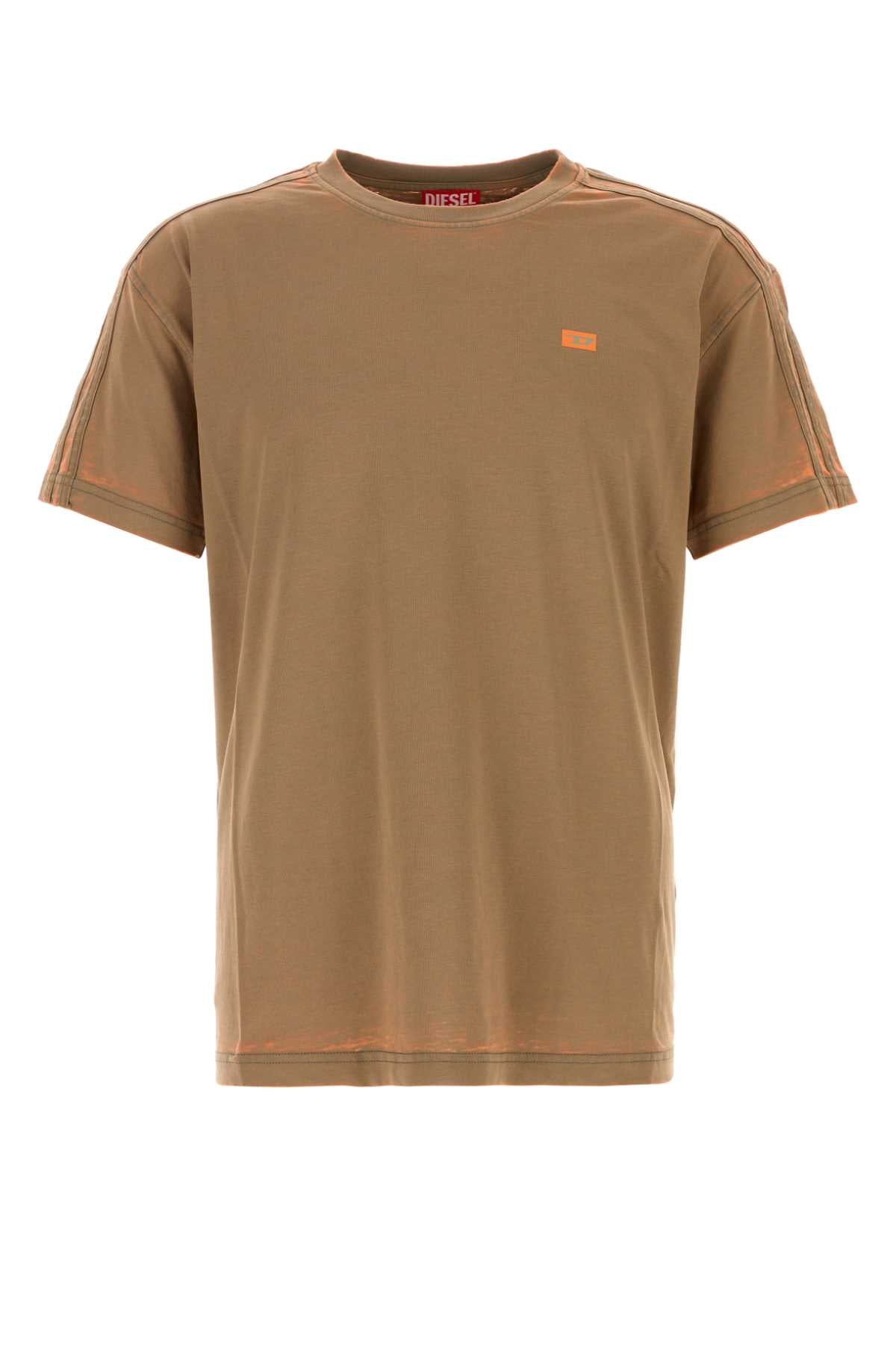 Diesel Men Brown Blend Cotton T-Wayan T-Shirt DIESEL