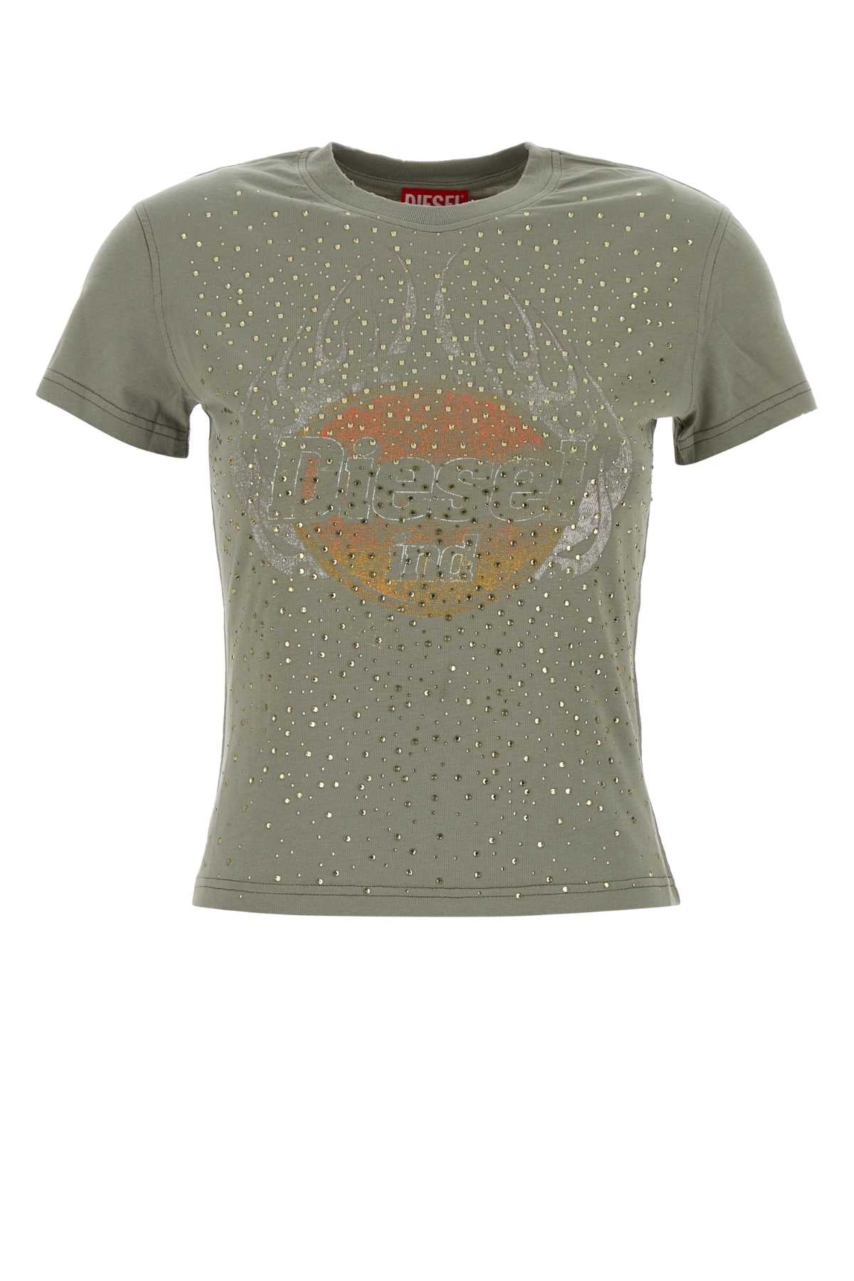 Diesel Women Sage Green Cotton T-Maggy T-Shirt DIESEL