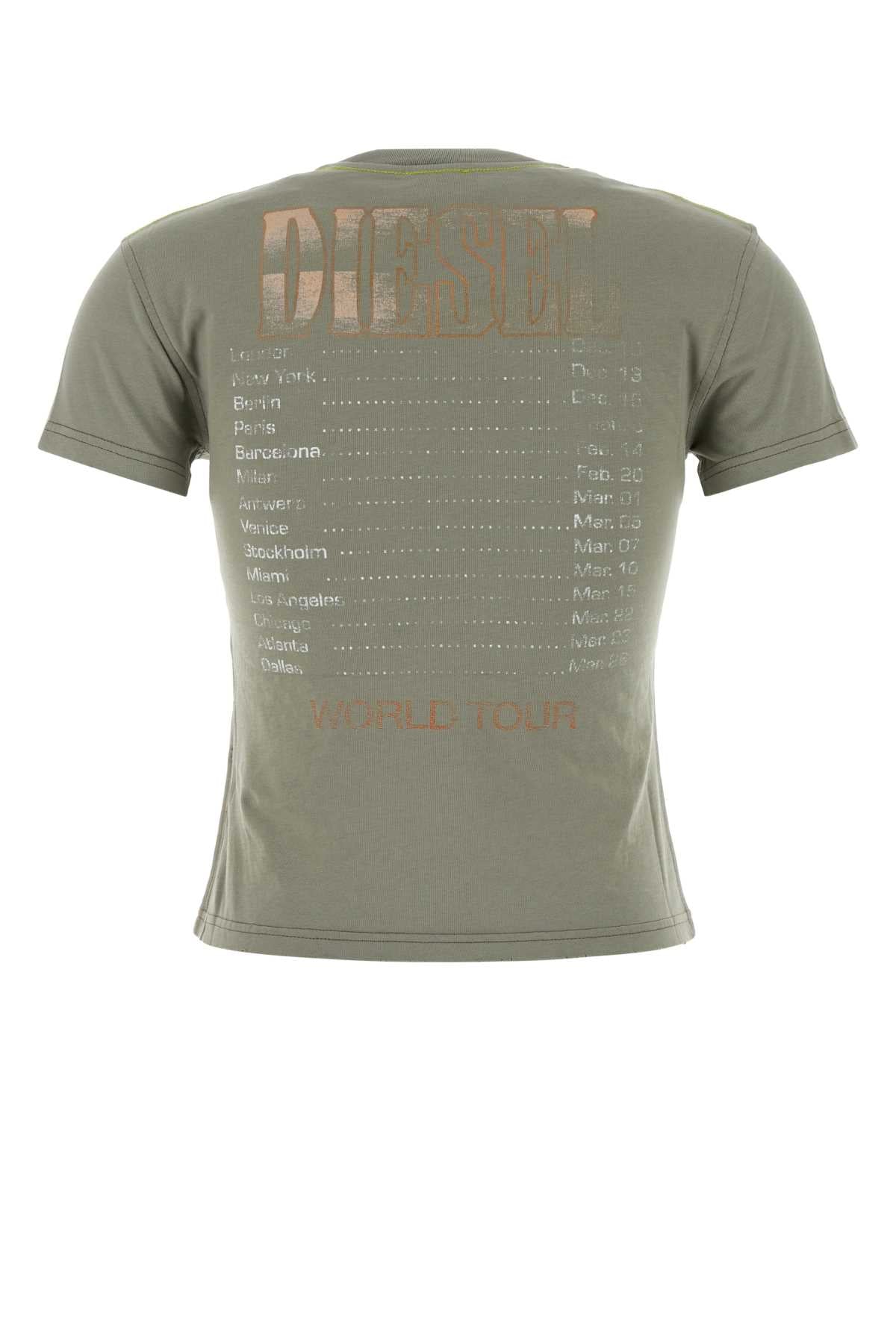 Diesel Women Sage Green Cotton T-Maggy T-Shirt DIESEL
