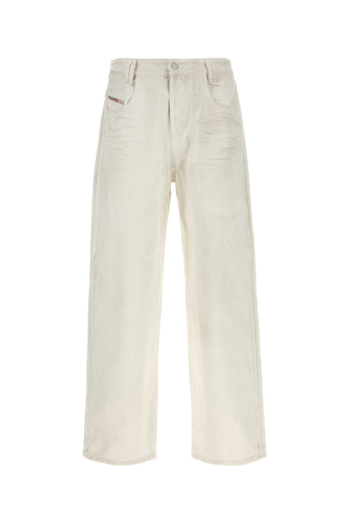 Diesel Men White Denim D-Hakou Jeans DIESEL