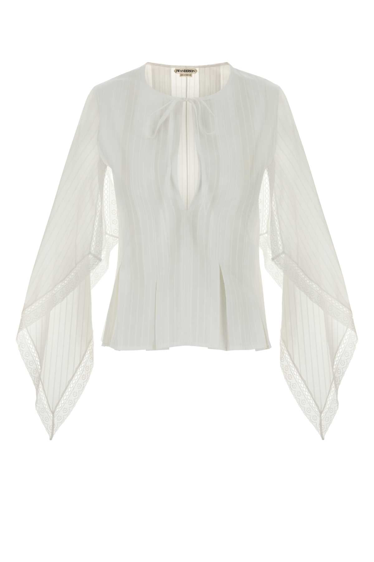 Jw Anderson Women White Cotton Blouse J.W. ANDERSON