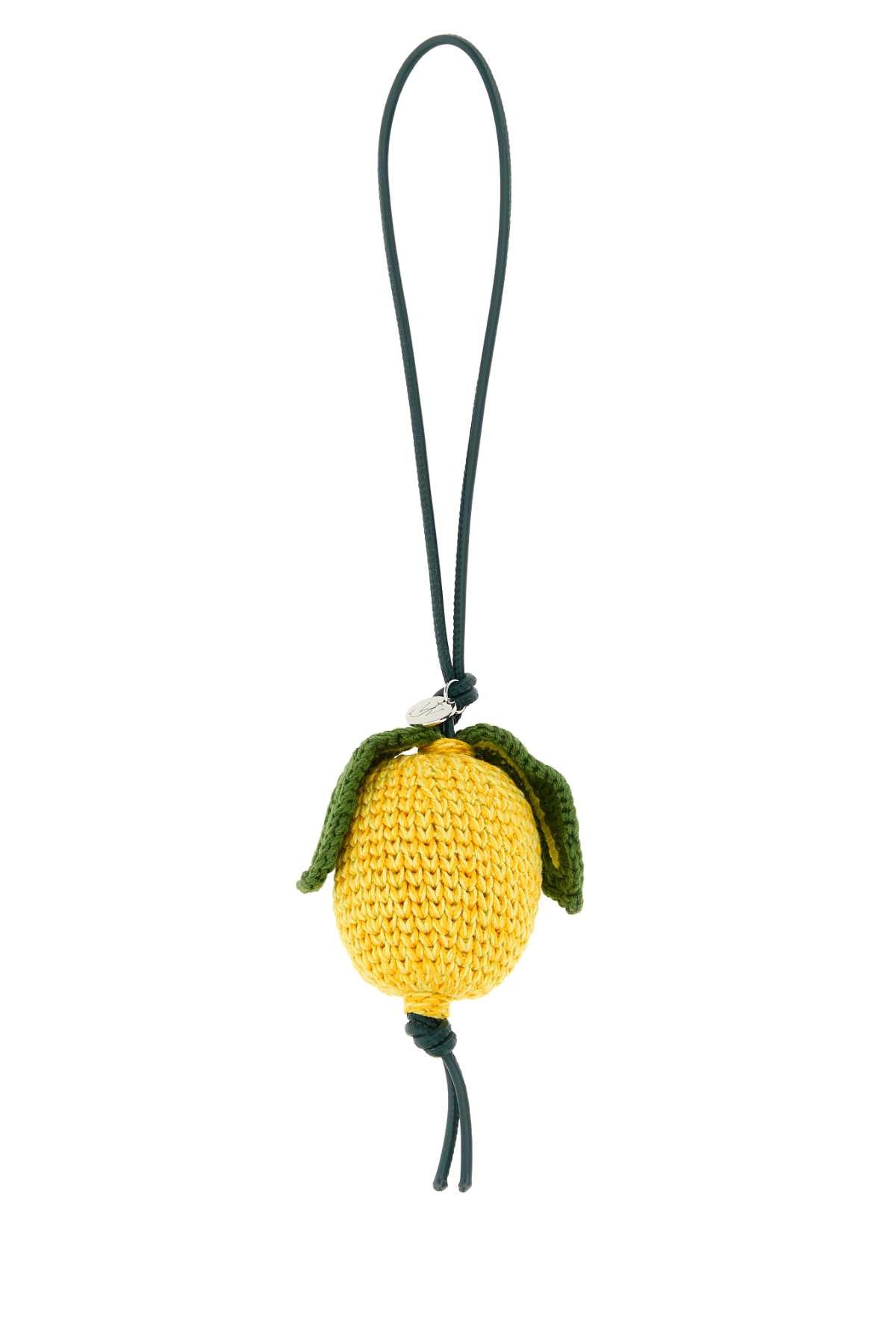 Jw Anderson Men Yellow Crochet Lemon Charm J.W. ANDERSON
