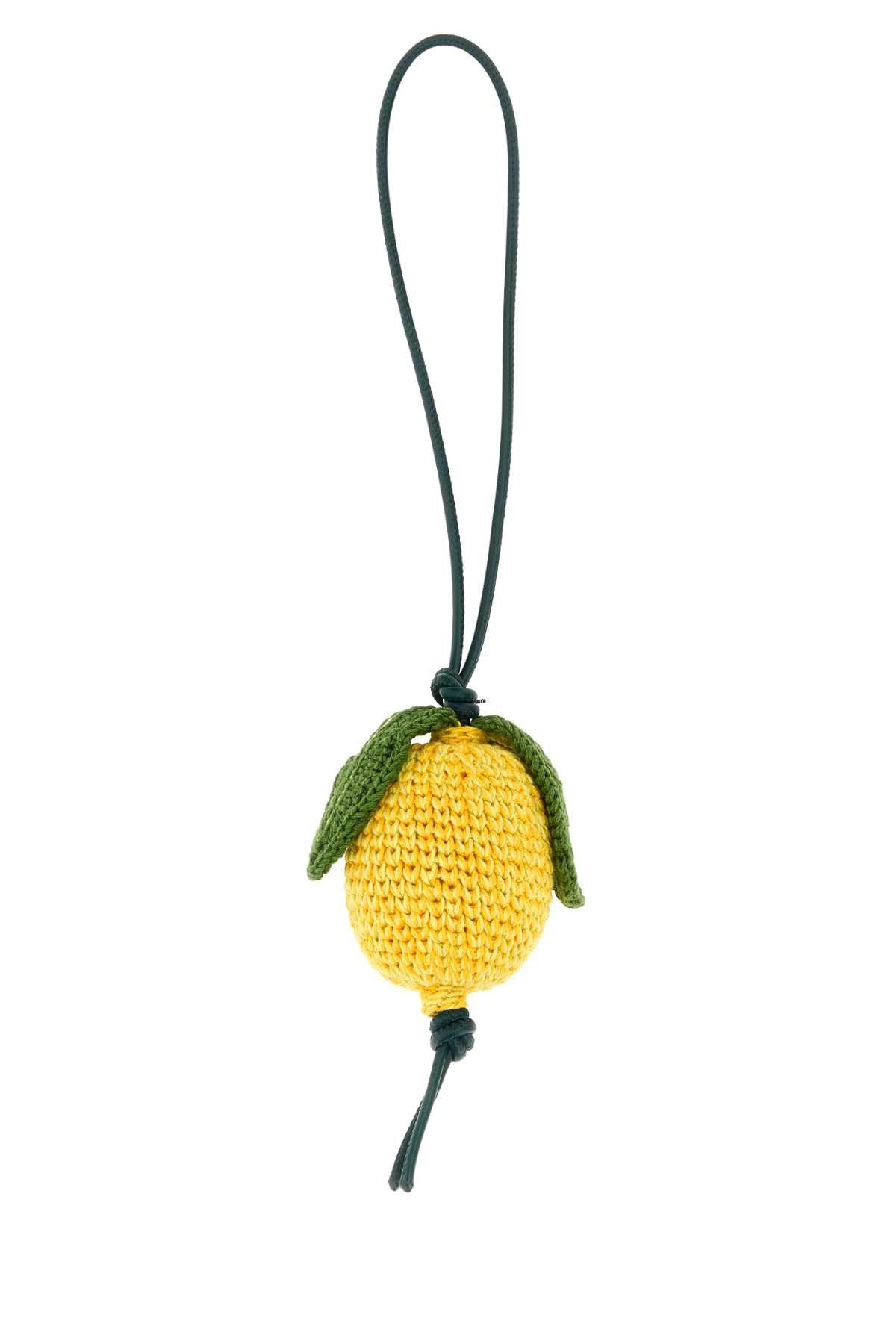 Jw Anderson Men Yellow Crochet Lemon Charm J.W. ANDERSON