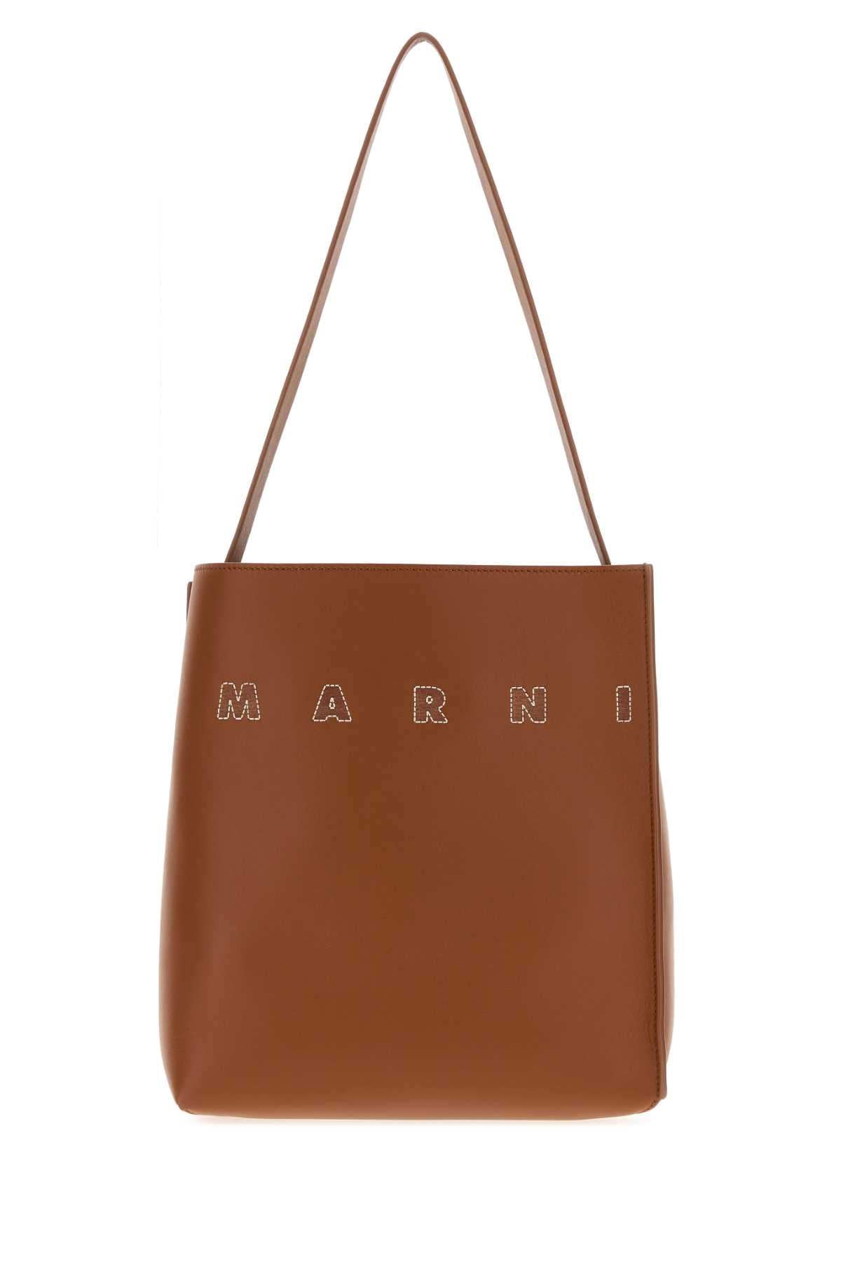 Marni Women Caramel Leather Shopping Bag MARNI