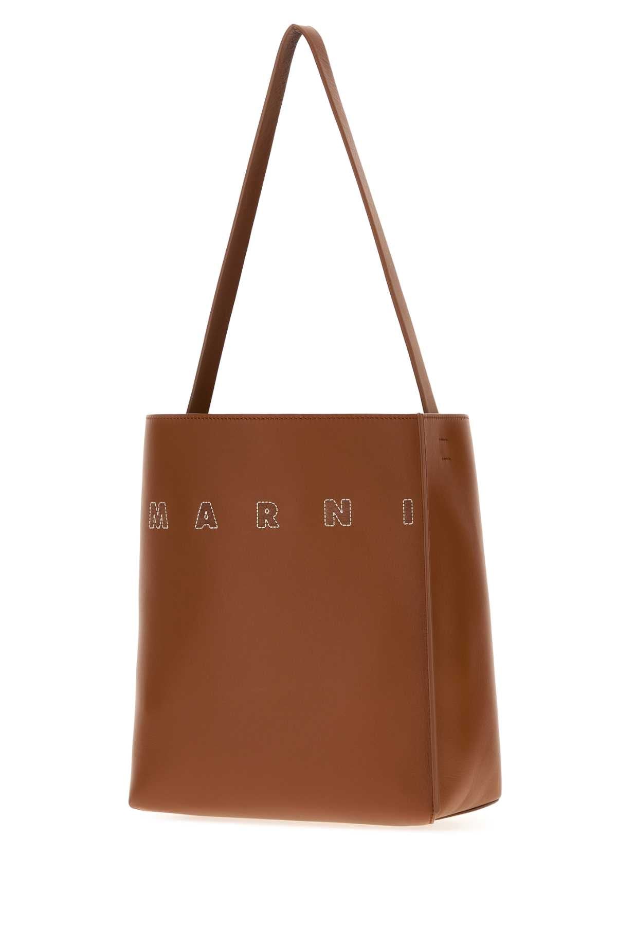 Marni Women Caramel Leather Shopping Bag MARNI
