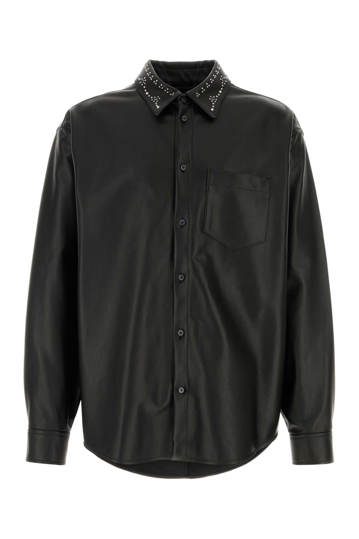 Marni Men Black Leather Shirt MARNI