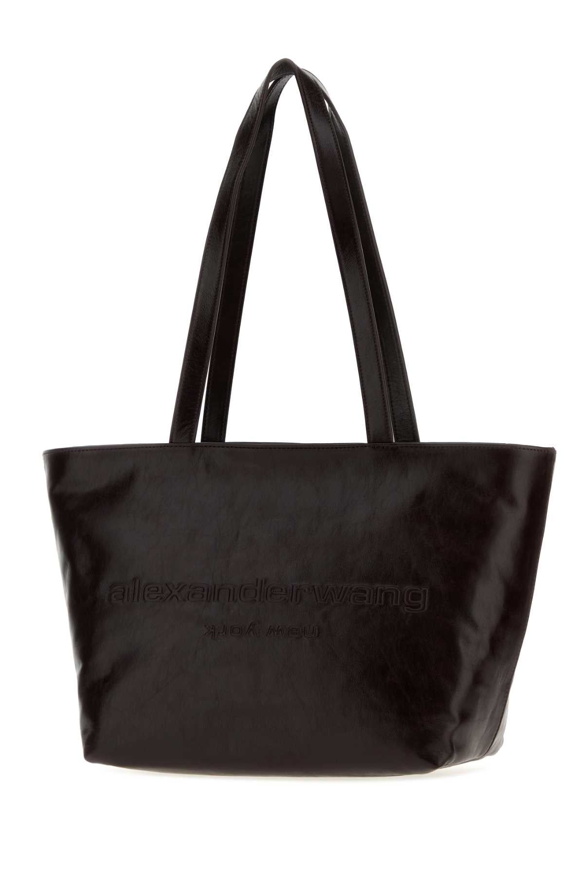 Alexander Wang Women Dark Brown Leather Medium Punch Shopping Bag ALEXANDER WANG