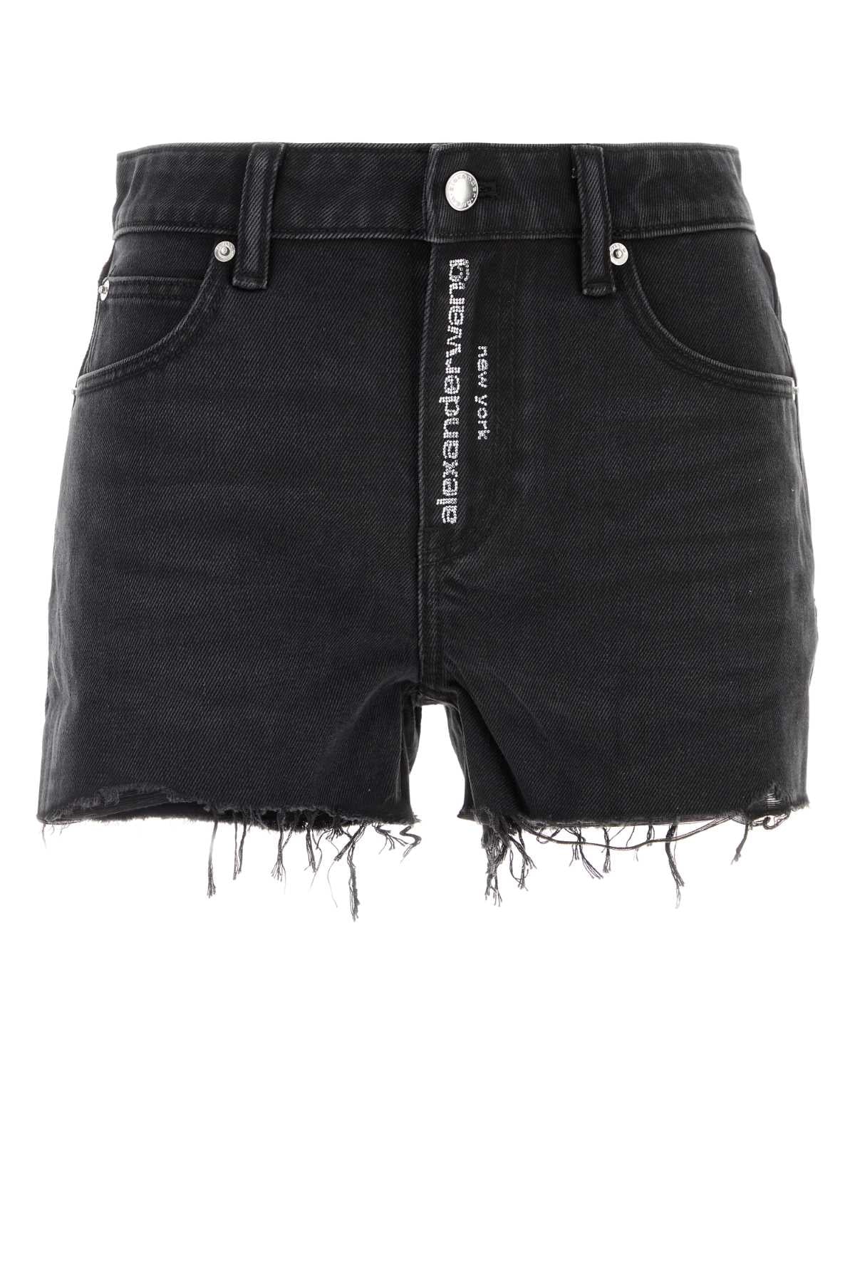 Alexander Wang Women Black Denim Shorts ALEXANDER WANG