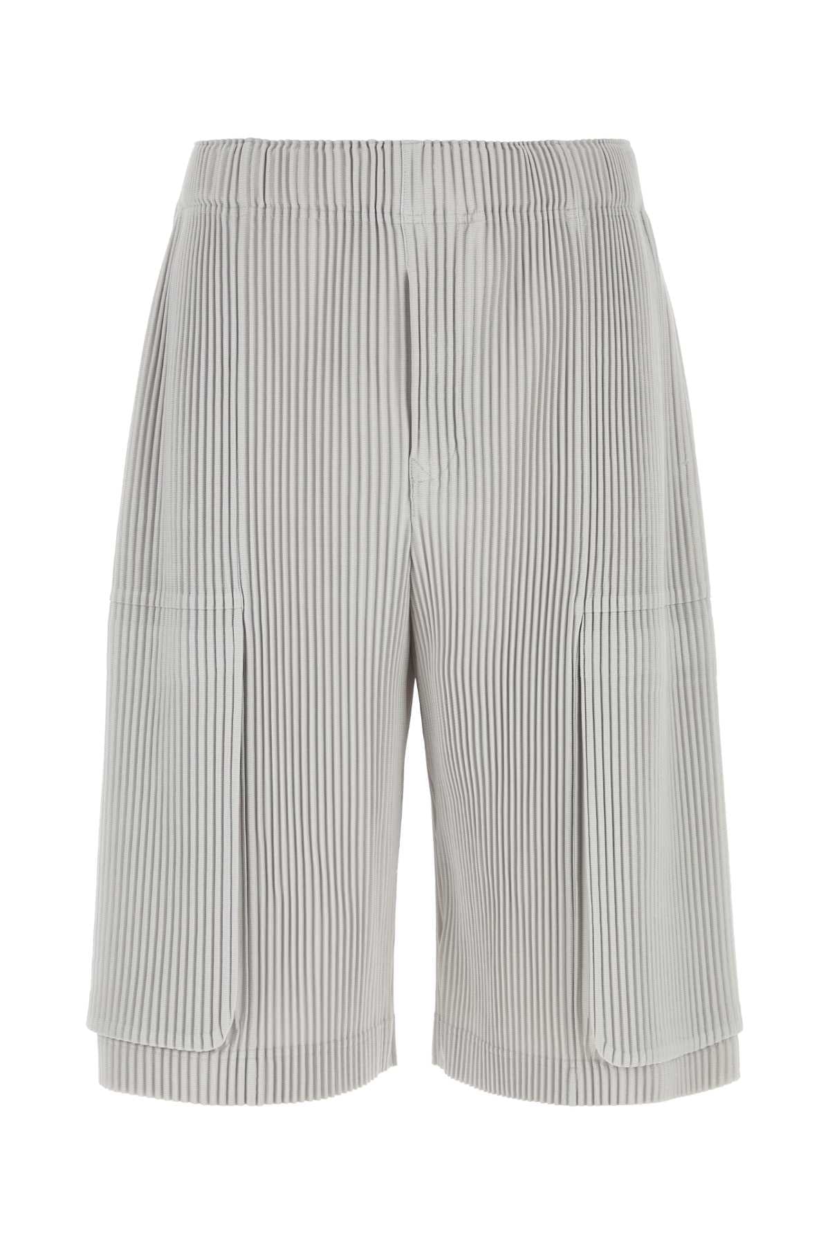 Homme Plisse' Issey Miyake Men Light Grey Polyester Bermuda Shorts HOMME PLISSE ISSEY MIYAKE