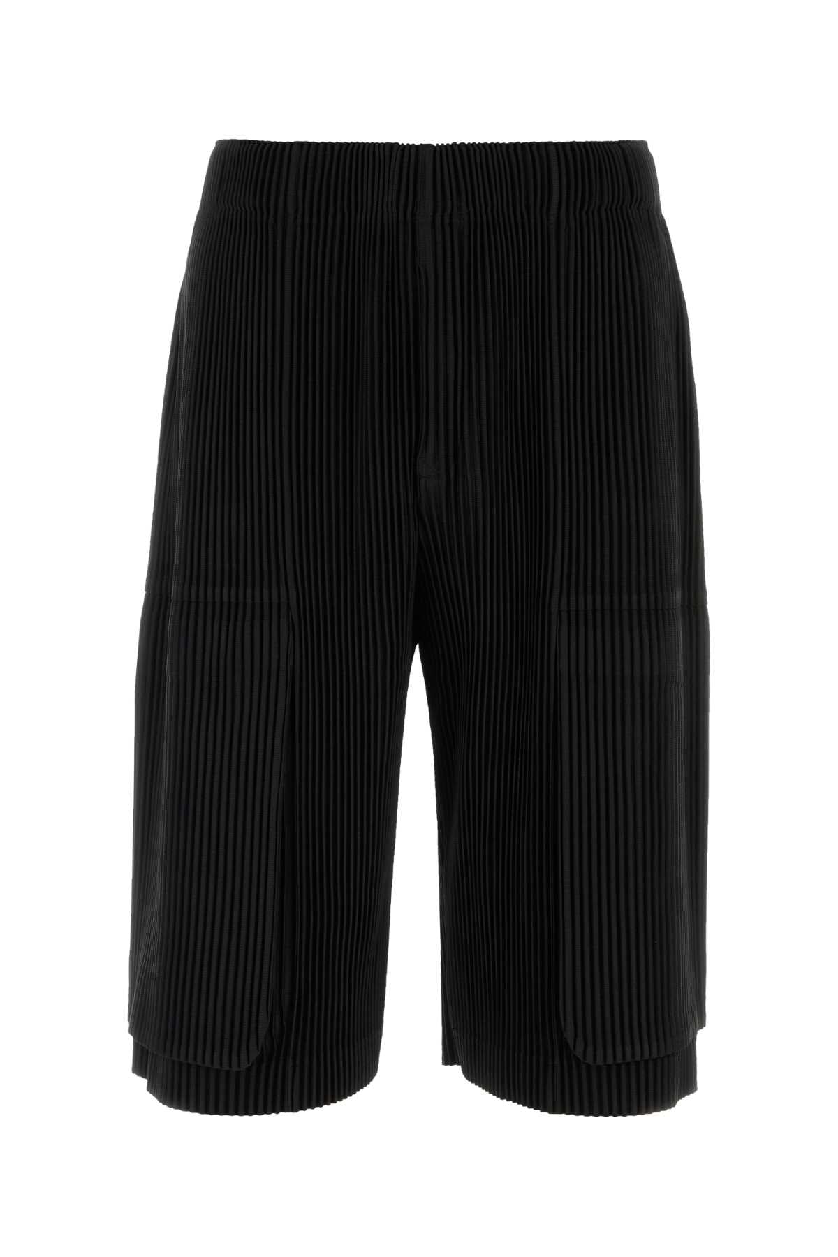 Homme Plisse' Issey Miyake Men Black Polyester Bermuda Shorts HOMME PLISSE ISSEY MIYAKE