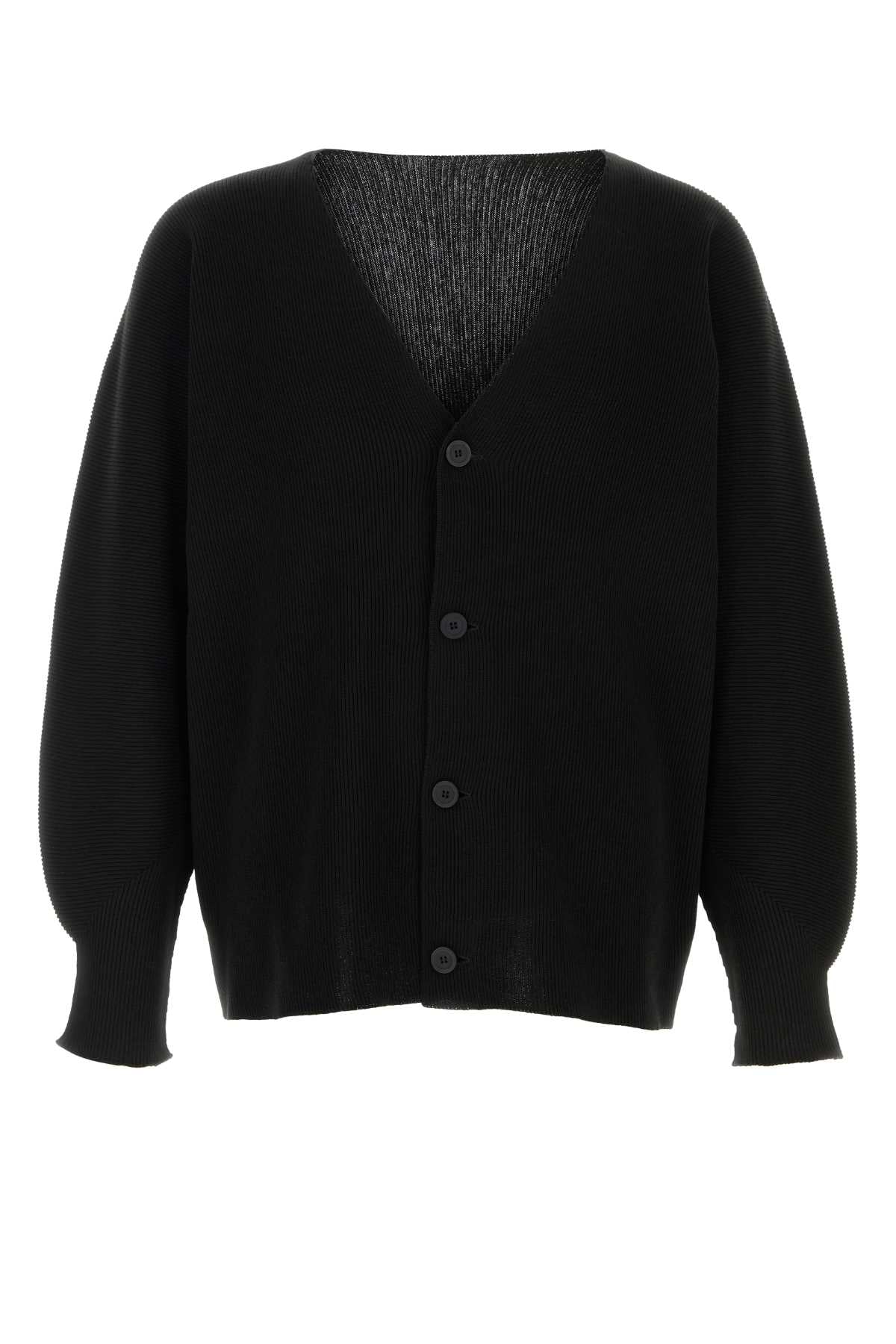 Homme Plisse' Issey Miyake Men Black Polyester Cardigan HOMME PLISSE ISSEY MIYAKE