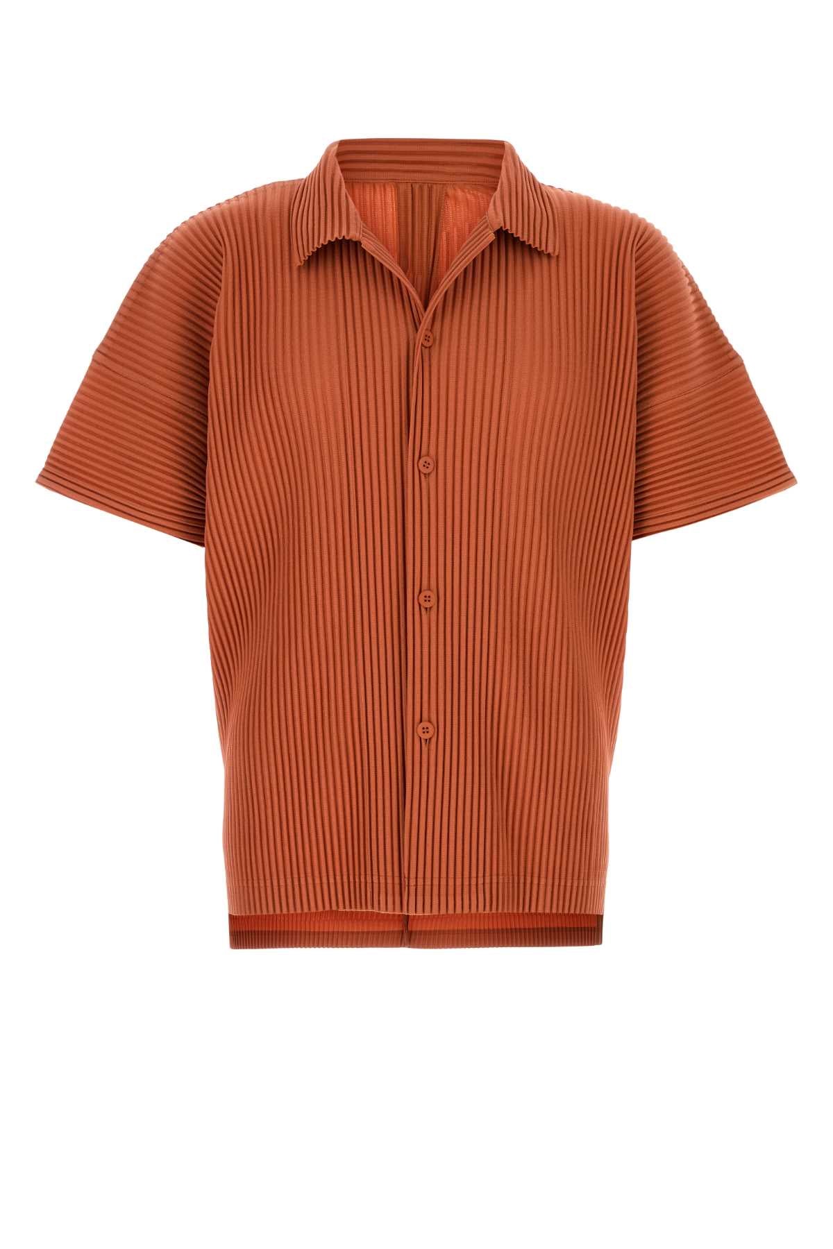 Homme Plisse' Issey Miyake Men Orange Polyester Shirt HOMME PLISSE ISSEY MIYAKE