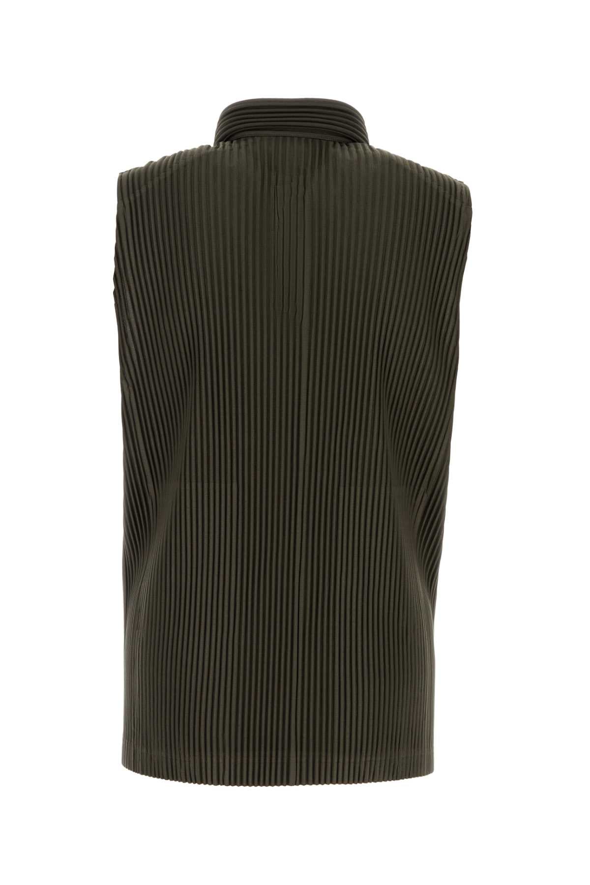 Homme Plisse' Issey Miyake Men Khaki Polyester Polo Shirt HOMME PLISSE ISSEY MIYAKE