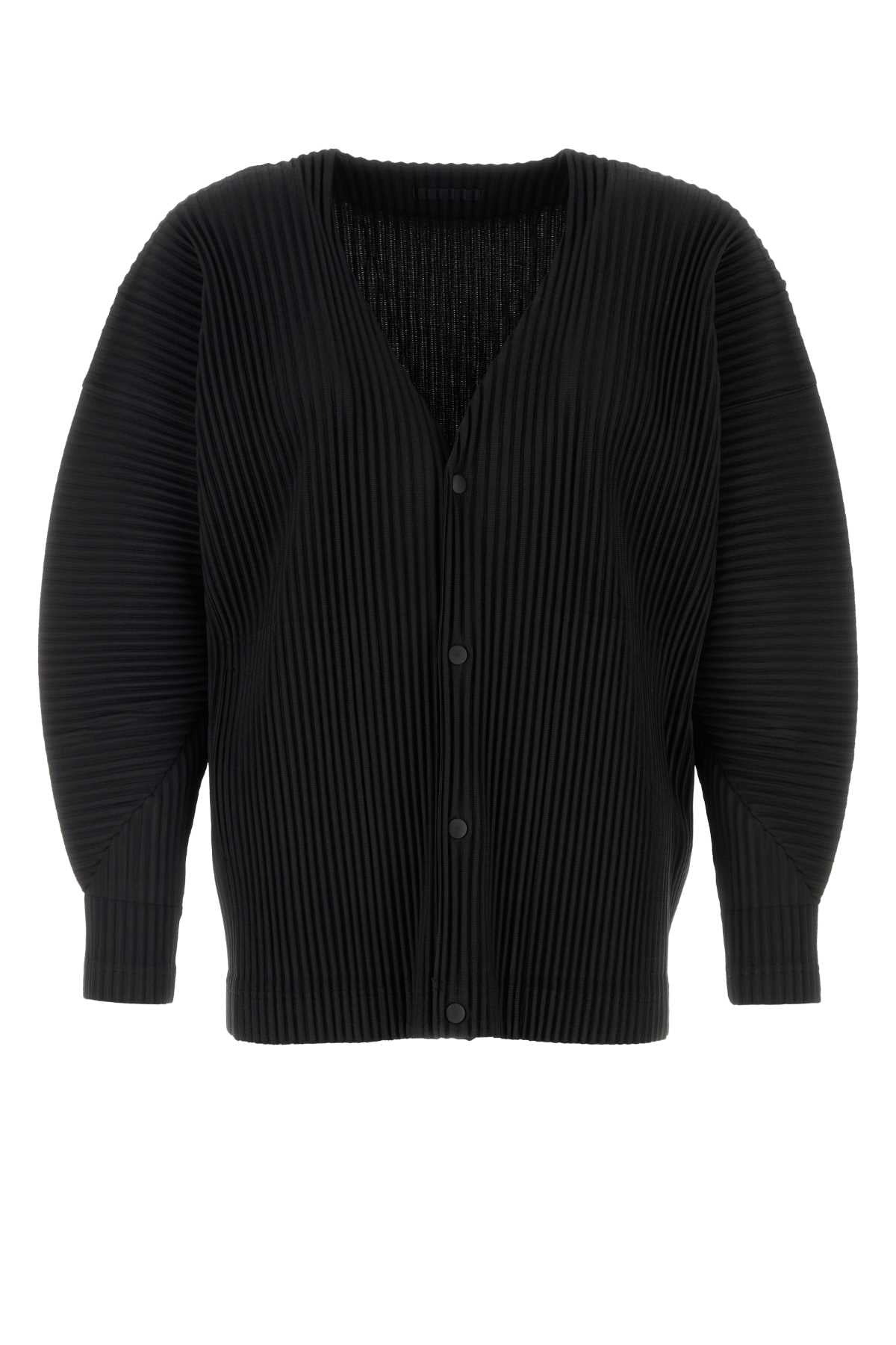 Homme Plisse' Issey Miyake Men Black Polyester Cardigan HOMME PLISSE ISSEY MIYAKE