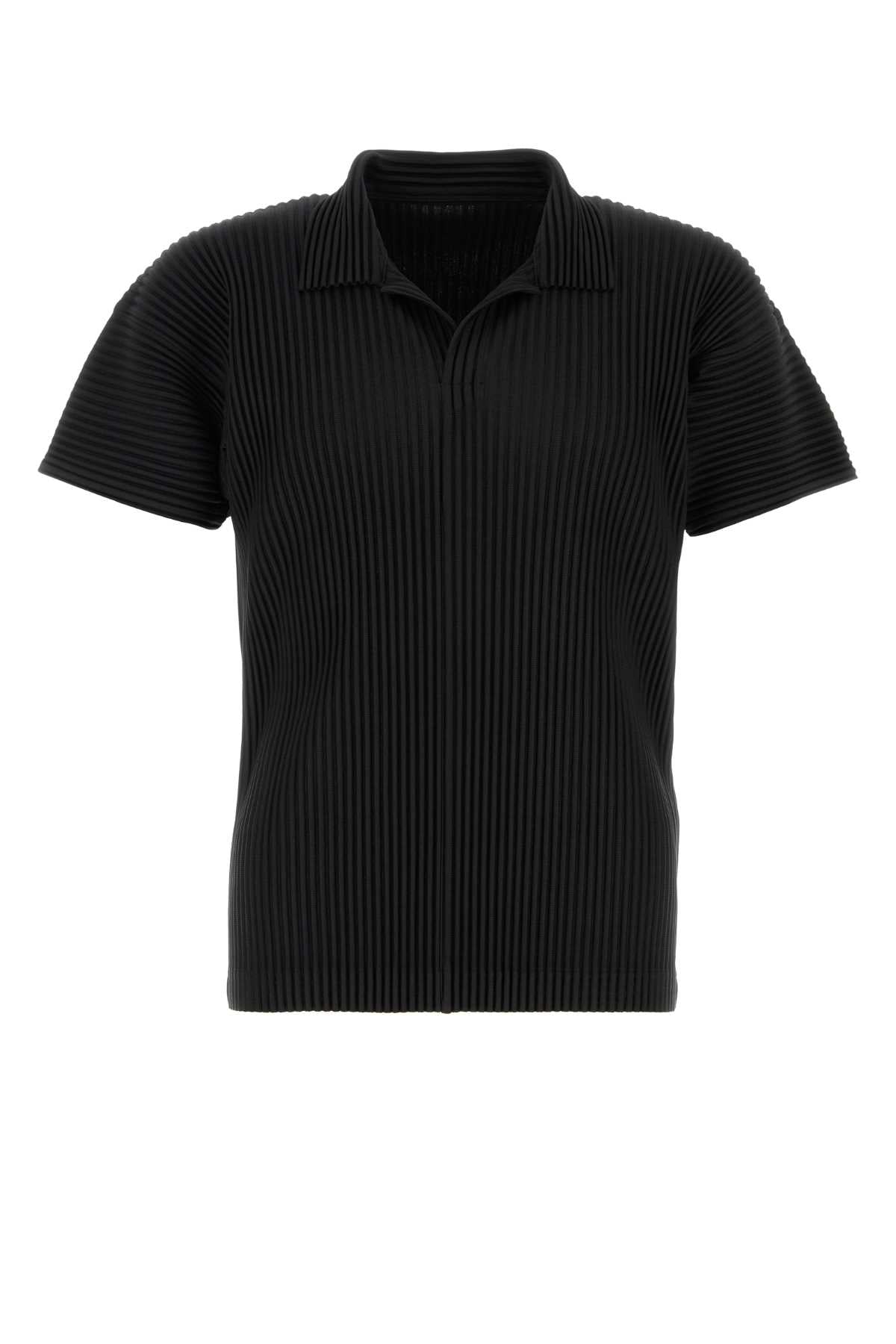 Homme Plisse' Issey Miyake Men Black Polyester Polo Shirt HOMME PLISSE ISSEY MIYAKE