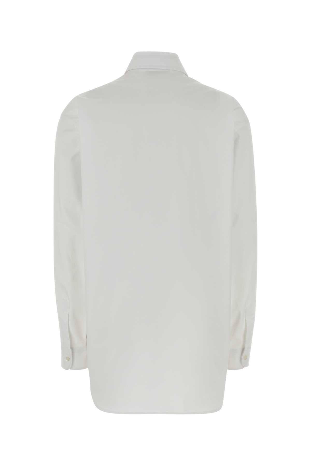 Moschino Women White Stretch Poplin Shirt MOSCHINO