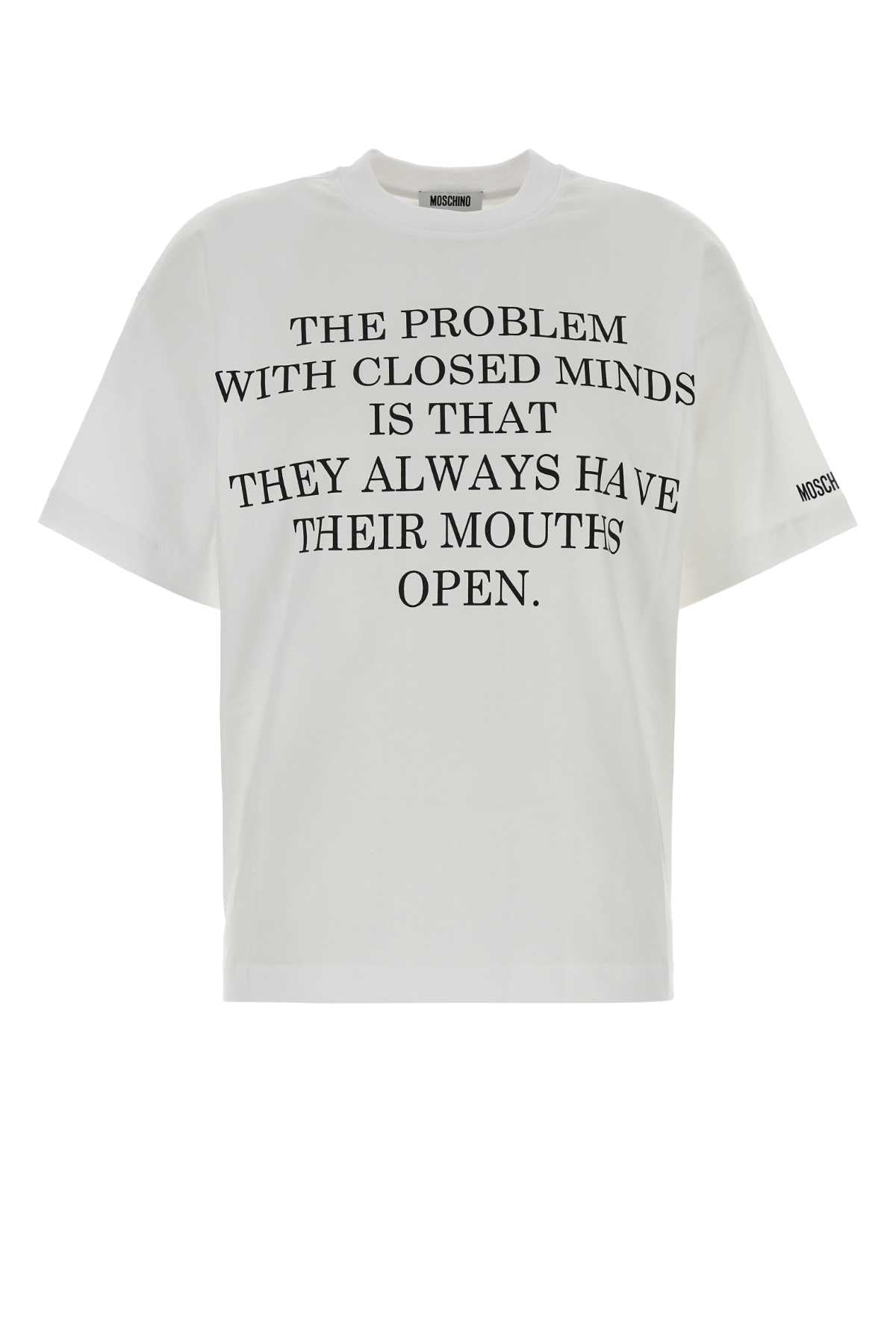 Moschino Women White Cotton Oversize T-Shirt MOSCHINO
