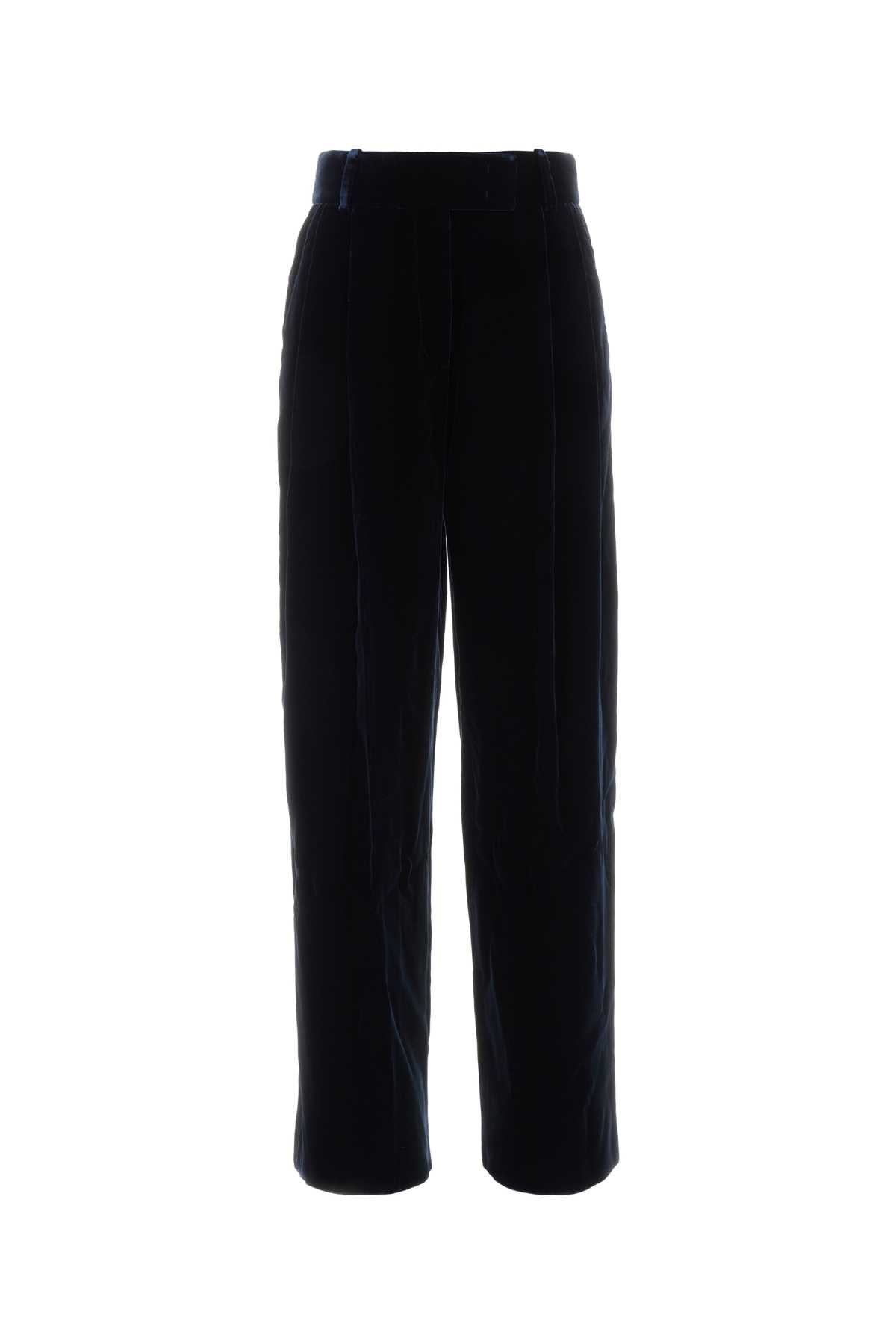Giorgio Armani Women Dark Blue Velvet Pant GIORGIO ARMANI