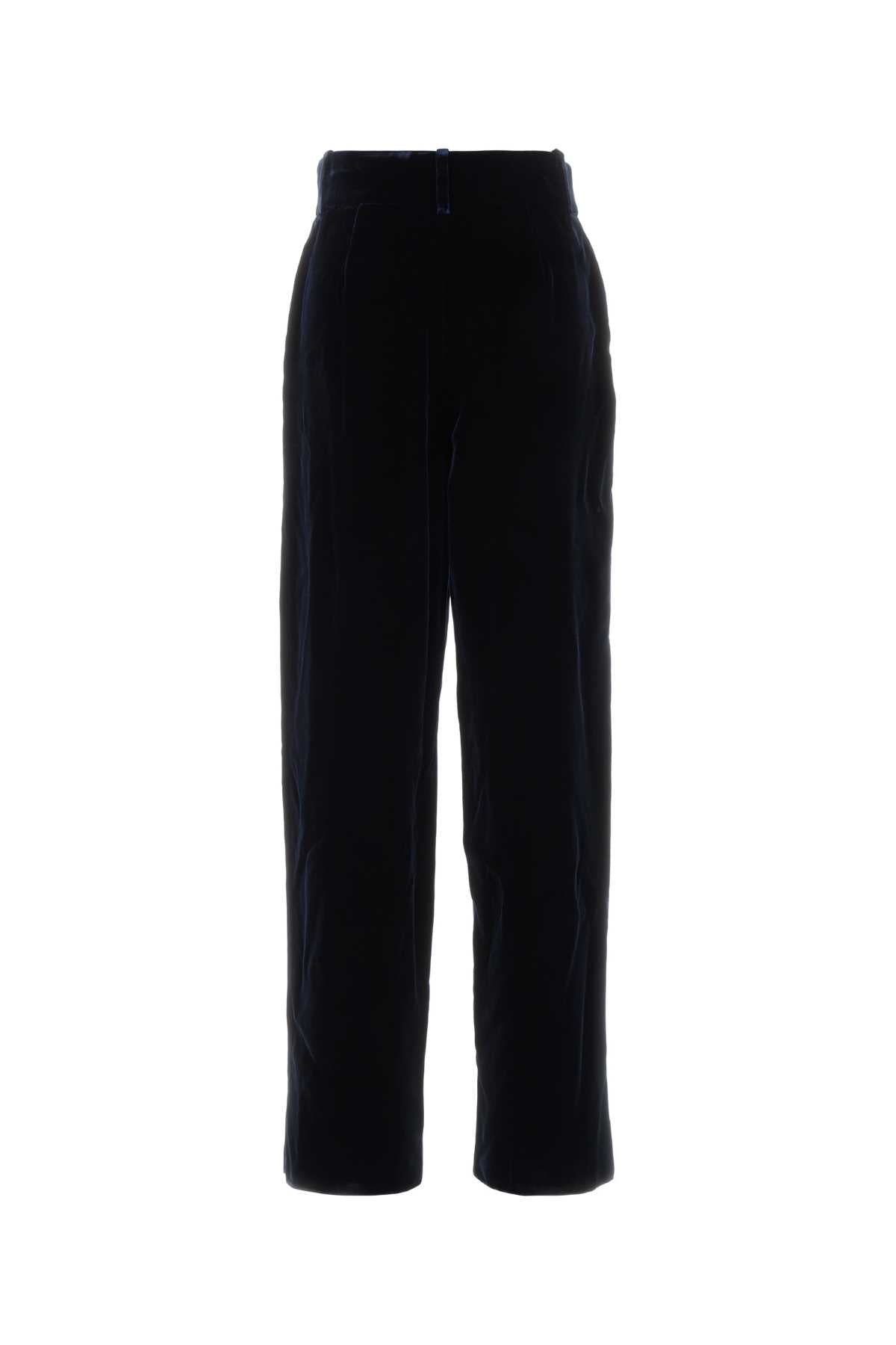 Giorgio Armani Women Dark Blue Velvet Pant GIORGIO ARMANI
