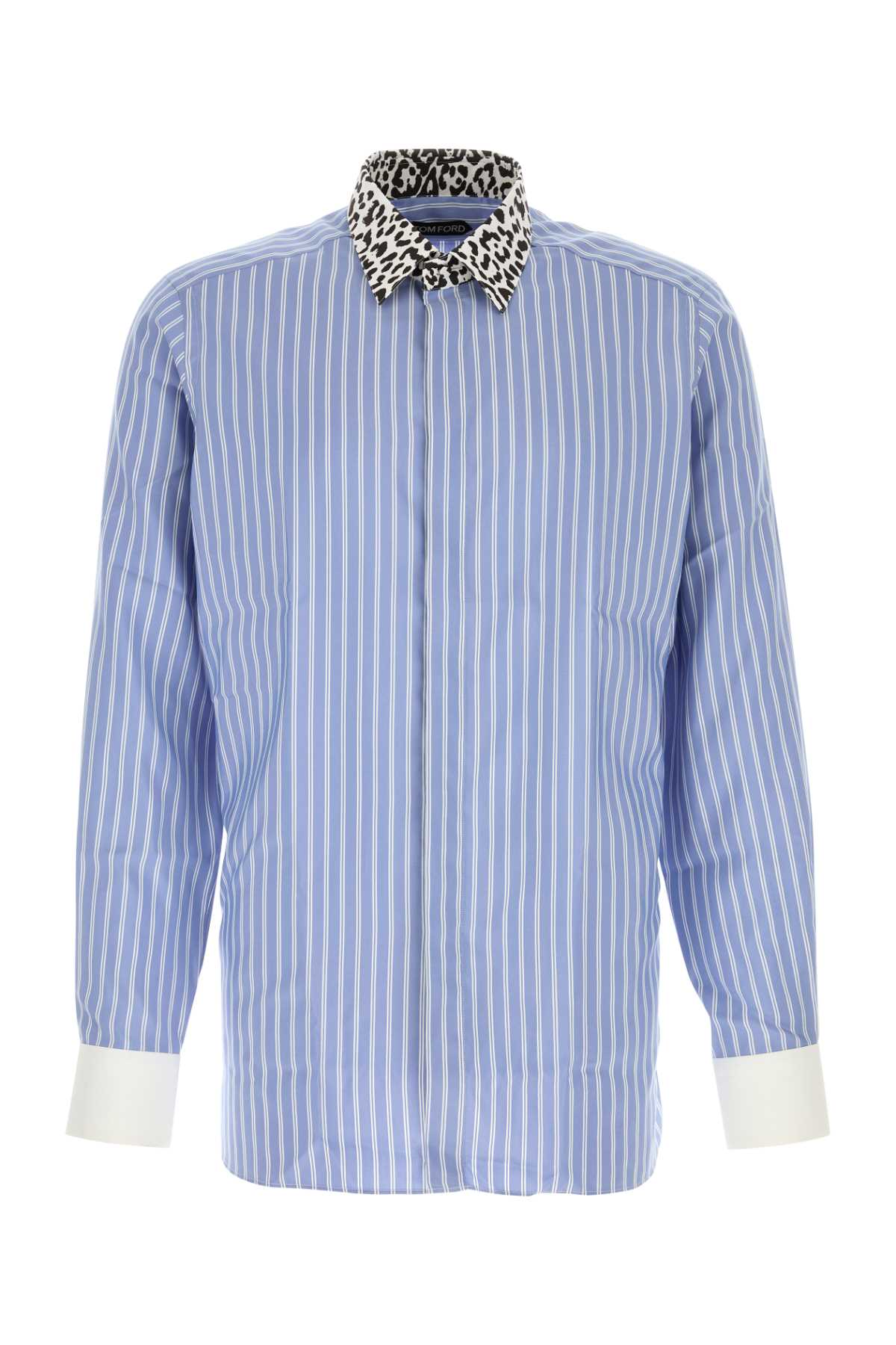 Tom Ford Men Silk Track Stripe Contrast Classic Fit Shirt TOM FORD